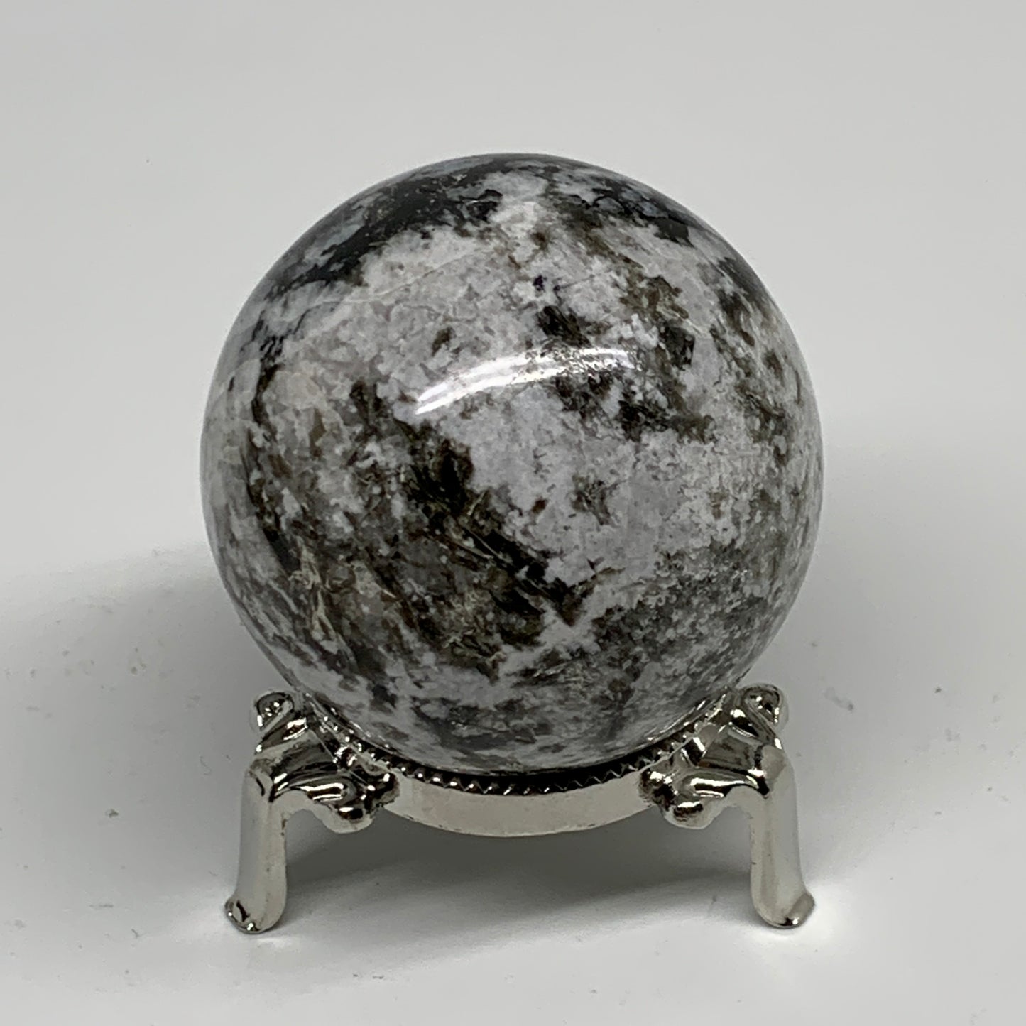 240g, 2.2"(55mm), Natural Rainbow Moonstone Sphere Ball Gemstone, B34249