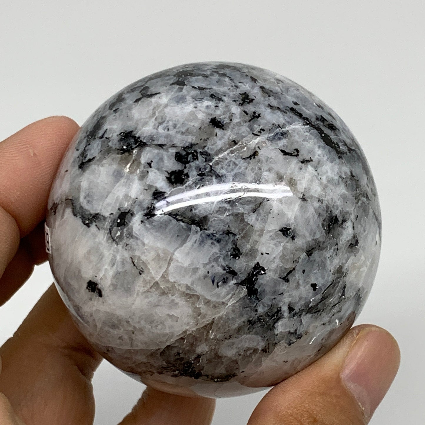 280g, 2.3"(58mm), Natural Rainbow Moonstone Sphere Ball Gemstone, B34251