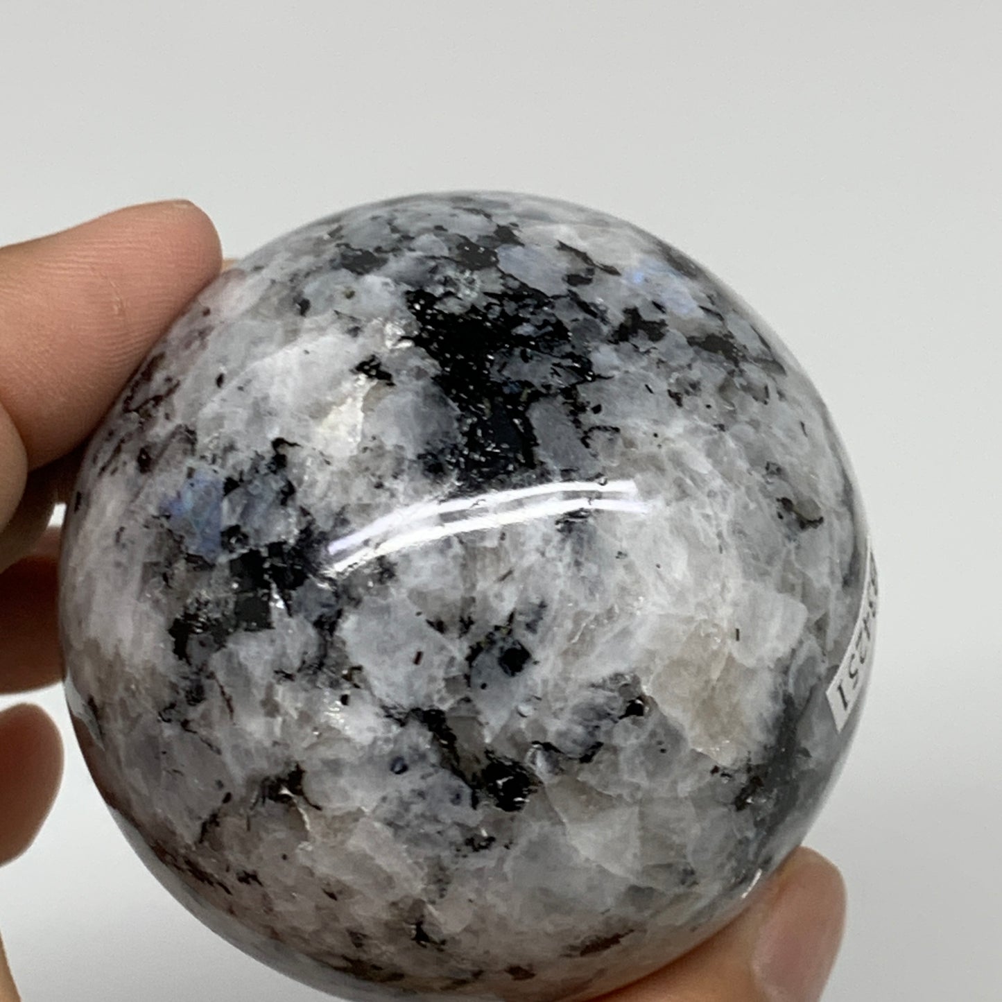 280g, 2.3"(58mm), Natural Rainbow Moonstone Sphere Ball Gemstone, B34251