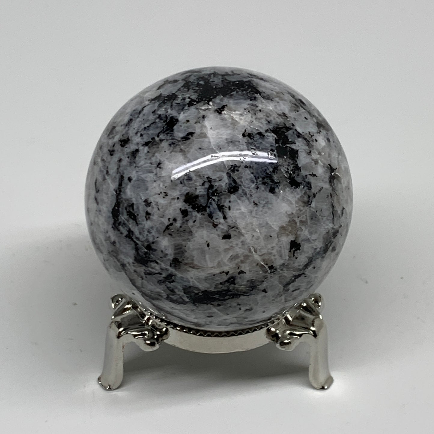 280g, 2.3"(58mm), Natural Rainbow Moonstone Sphere Ball Gemstone, B34251