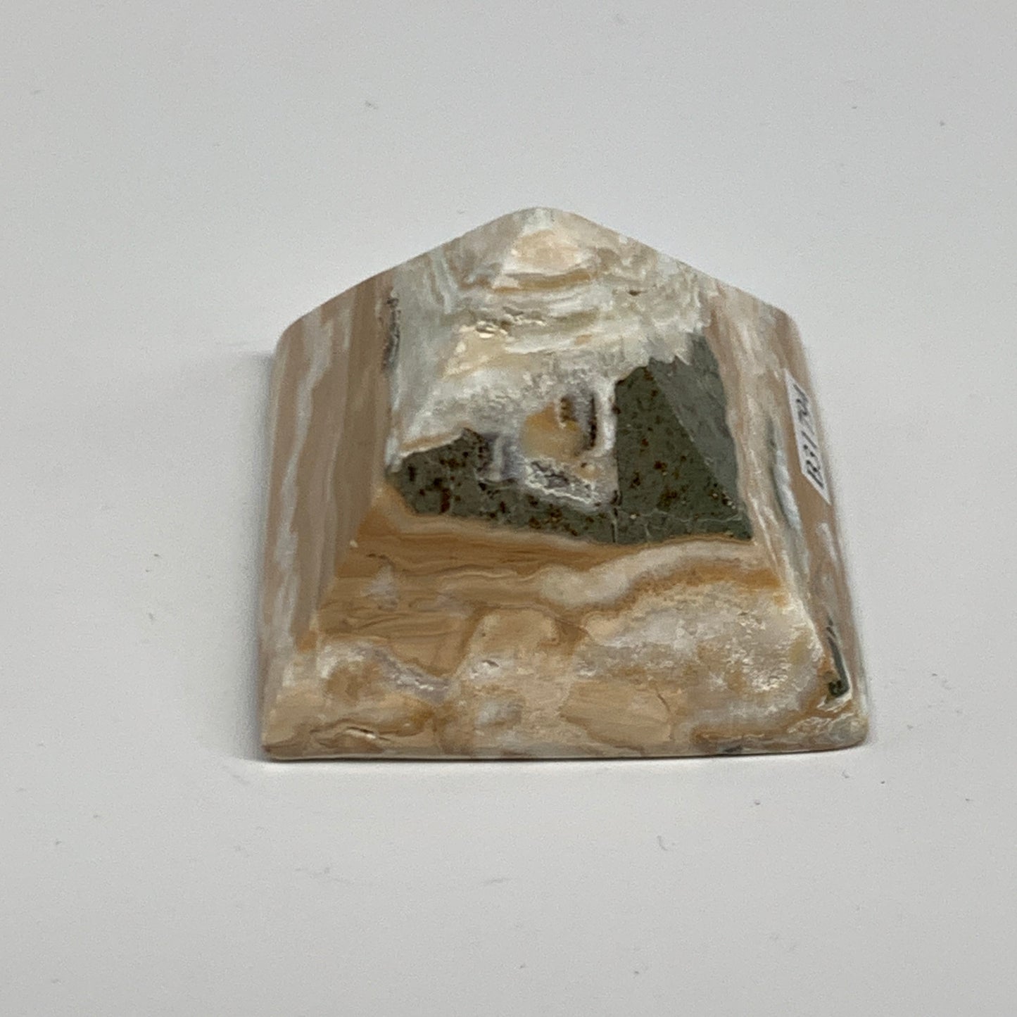 114g, 1.6"x2"x1.9", Caribbean Calcite Pyramid Gemstone, Crystal, B31794