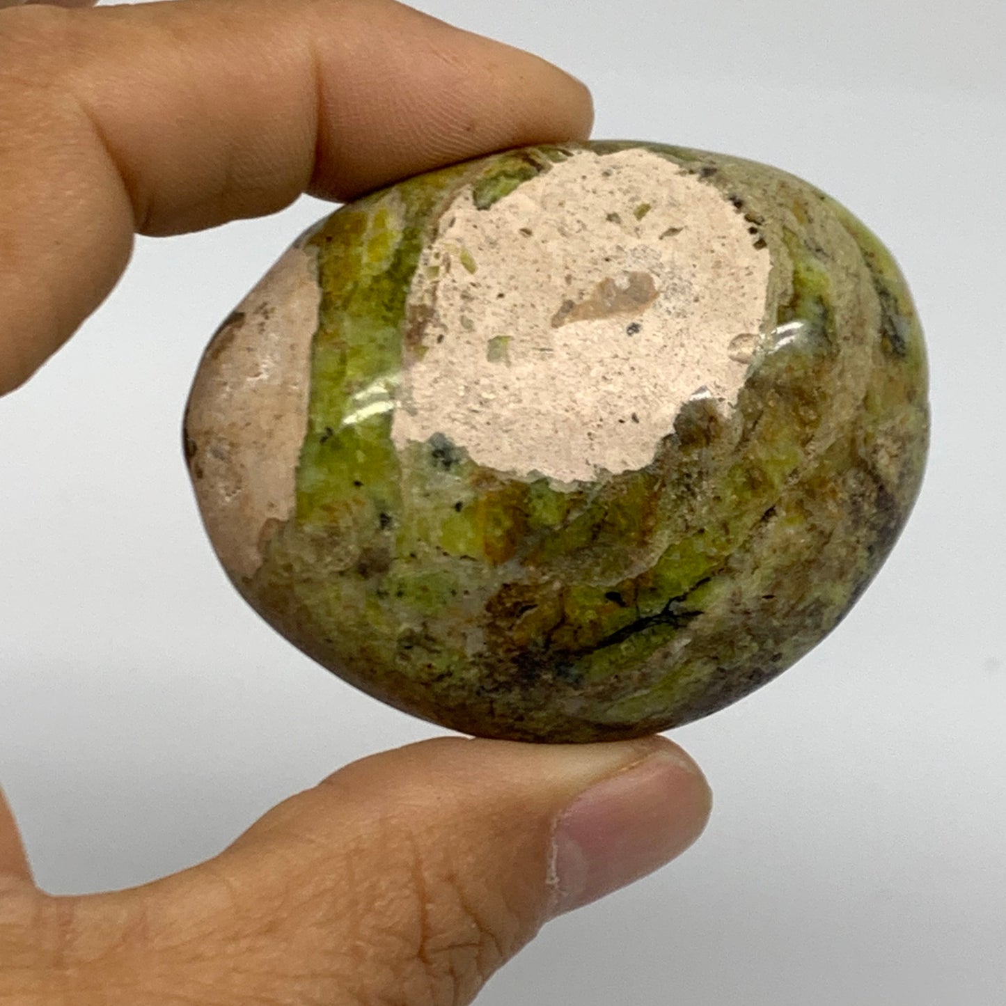 201.6g, 1.9"-2.2", 3pcs, Green Opal Crystal PalmStone Polished Reiki, B38318