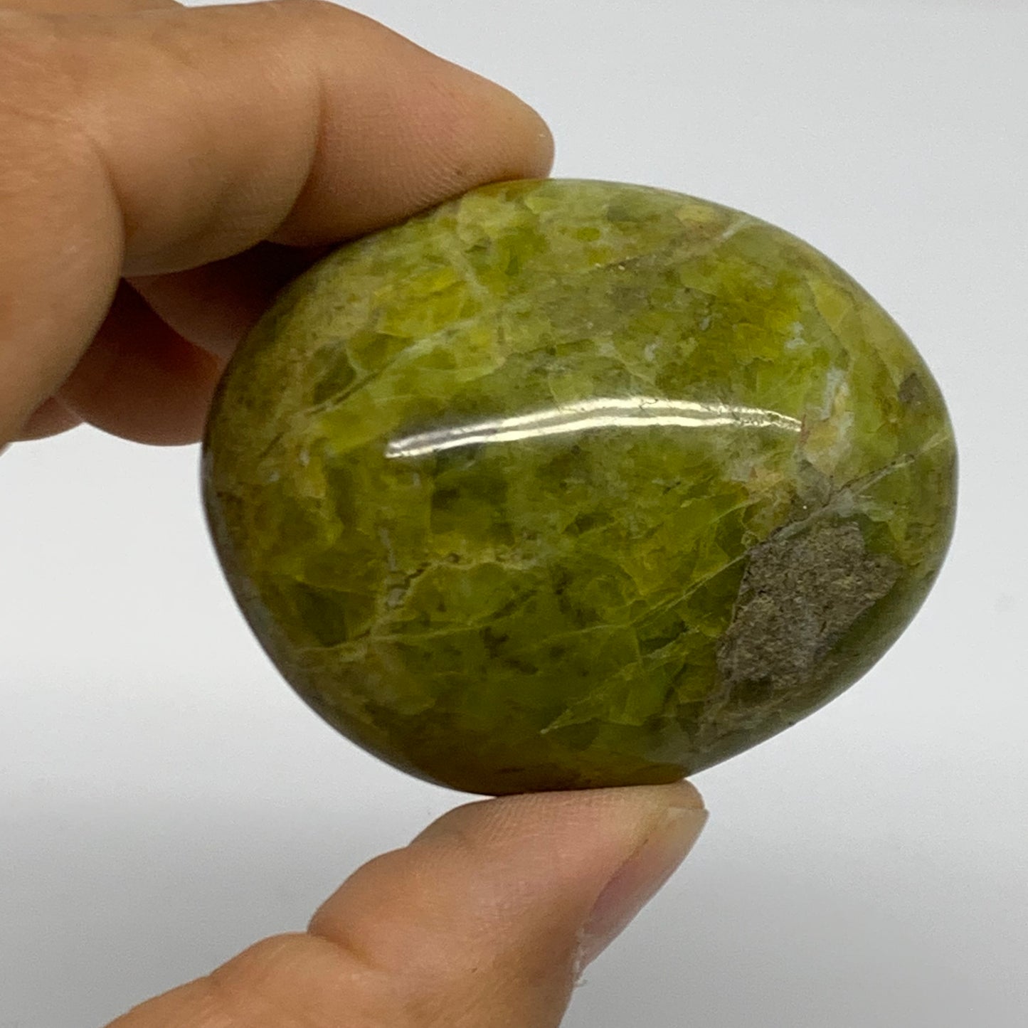 201.6g, 1.9"-2.2", 3pcs, Green Opal Crystal PalmStone Polished Reiki, B38318