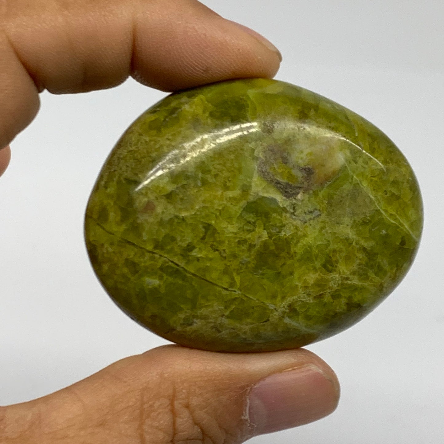 201.6g, 1.9"-2.2", 3pcs, Green Opal Crystal PalmStone Polished Reiki, B38318