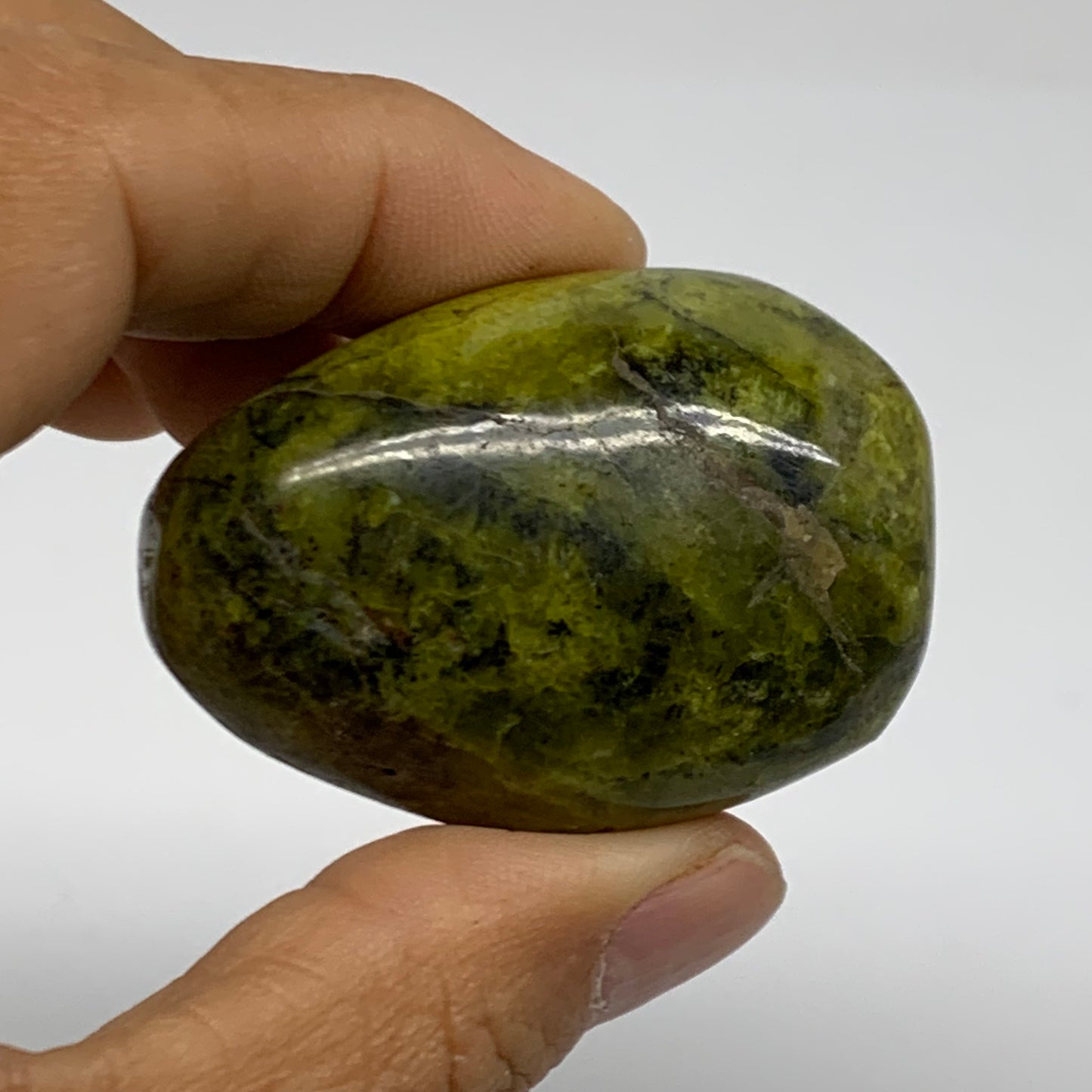 201.6g, 1.9"-2.2", 3pcs, Green Opal Crystal PalmStone Polished Reiki, B38318