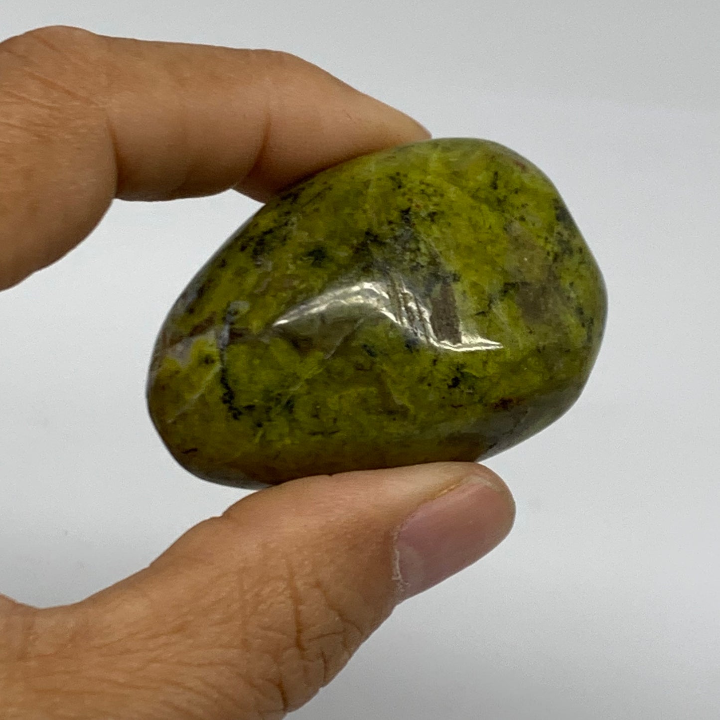 201.6g, 1.9"-2.2", 3pcs, Green Opal Crystal PalmStone Polished Reiki, B38318