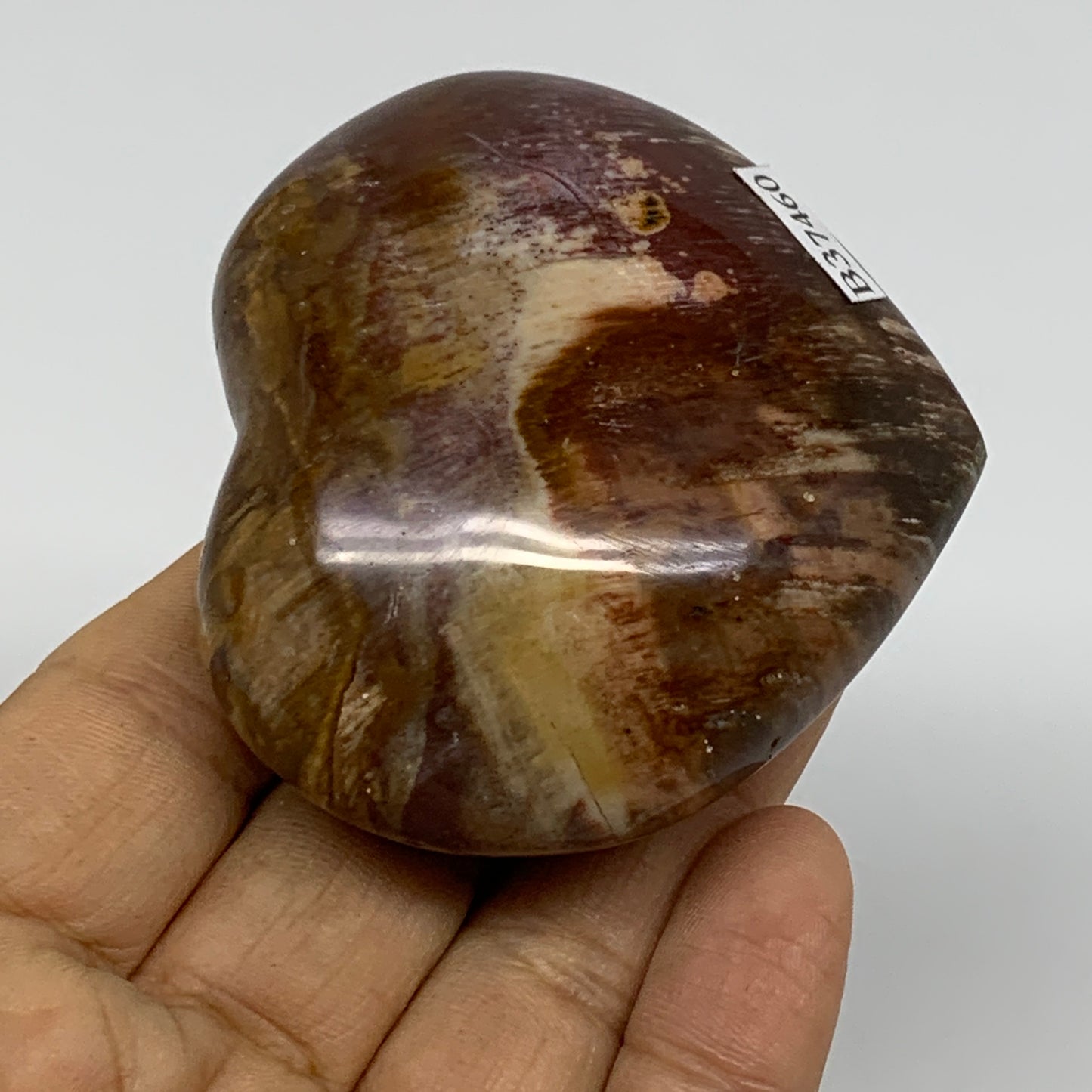0.31 lbs, 2.3"x2.5"x1.1", Natural Petrified Wood Heart Polished Crystal, B37460