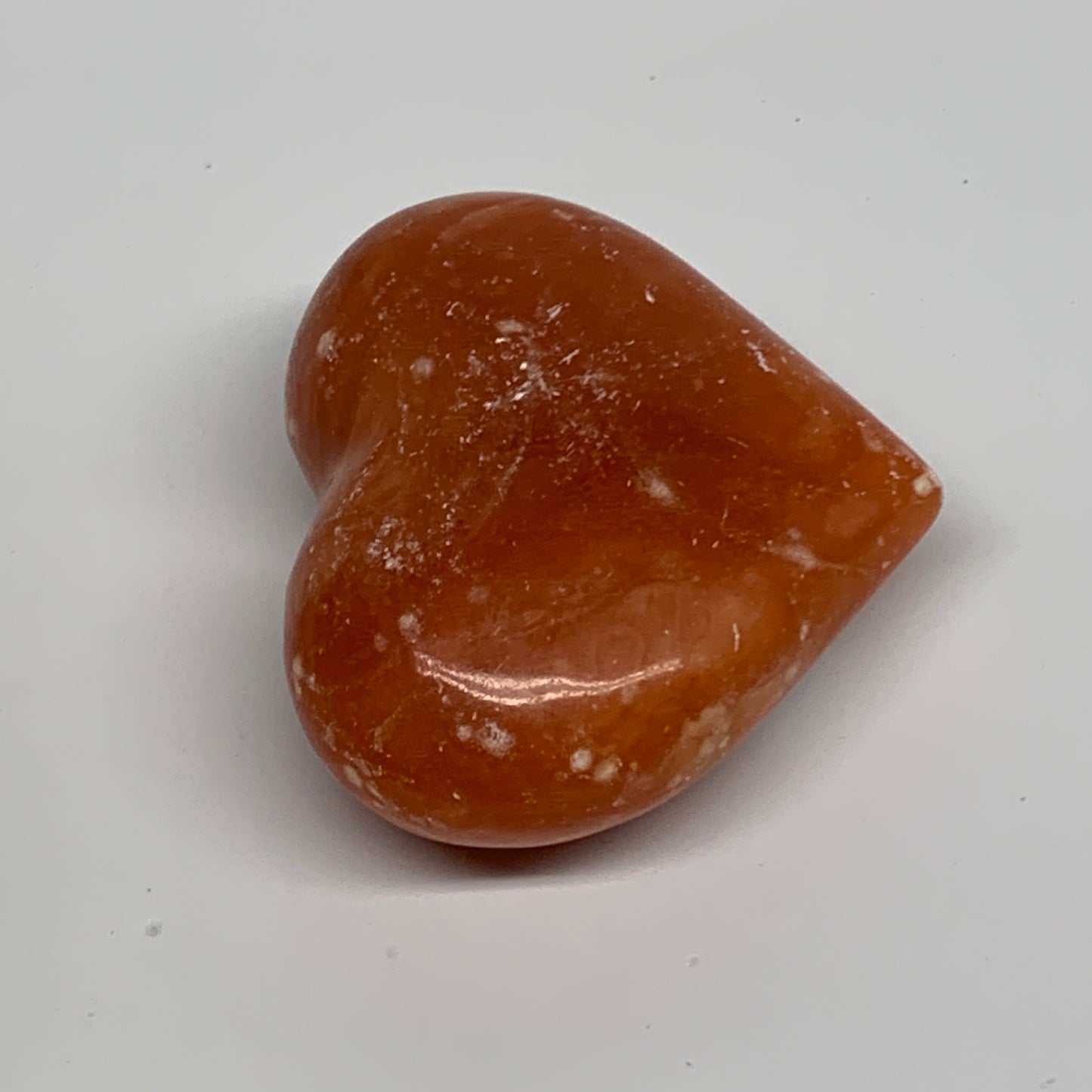 86.5g,2"x2.4"x1" Orange Calcite Heart Gemstones from Madagascar, B33799