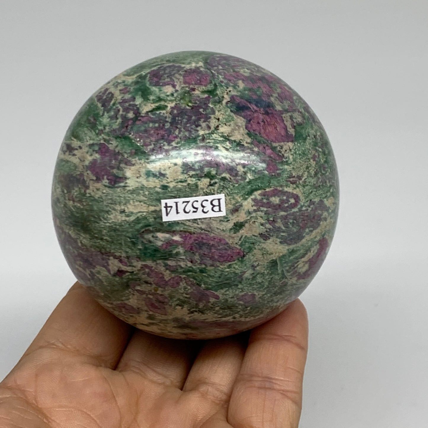 1.1 lbs, 2.7"(70mm), Zoisite with Ruby Sphere Sphere Ball Crystal, B25214