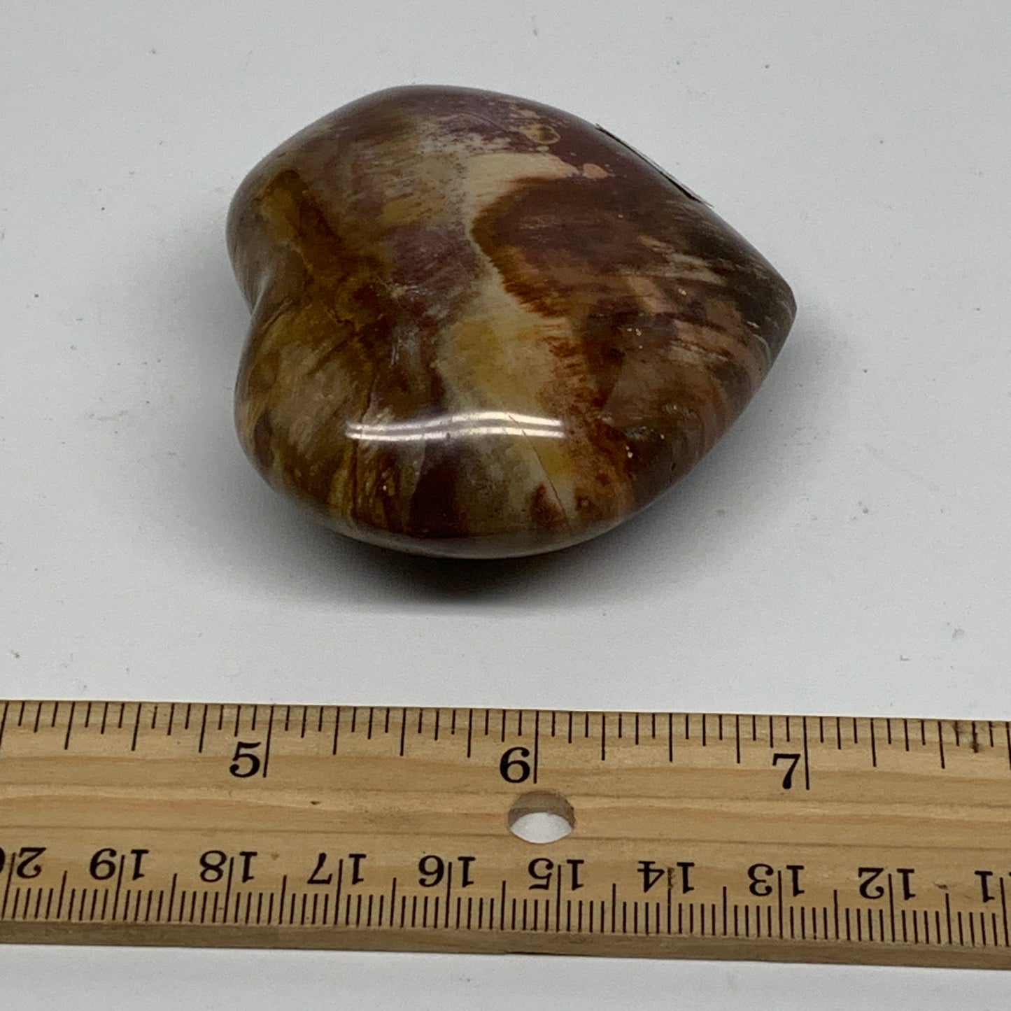 0.31 lbs, 2.3"x2.5"x1.1", Natural Petrified Wood Heart Polished Crystal, B37460