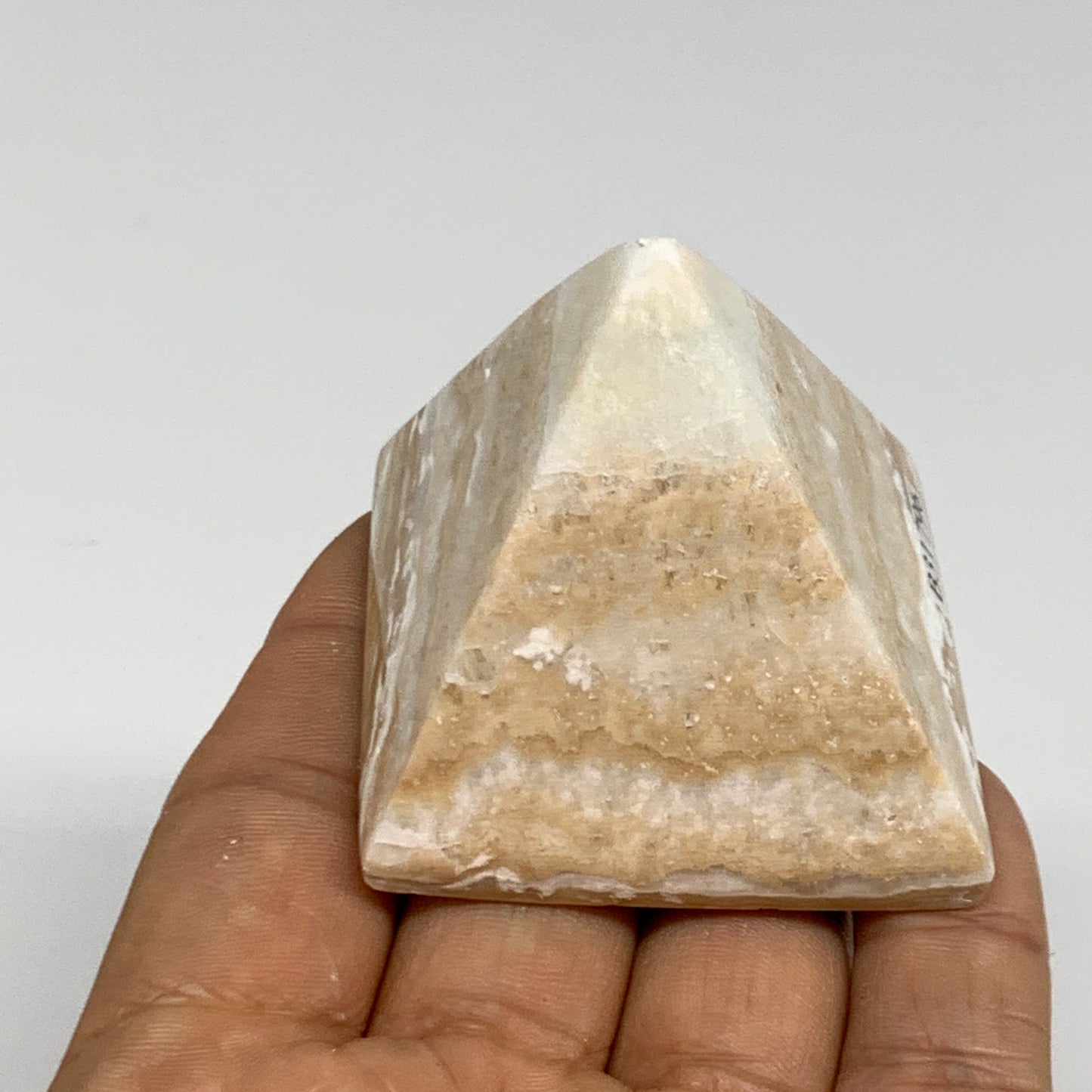 116.9g, 1.7"x1.9"x1.9", Caribbean Calcite Pyramid Gemstone, Crystal, B31796