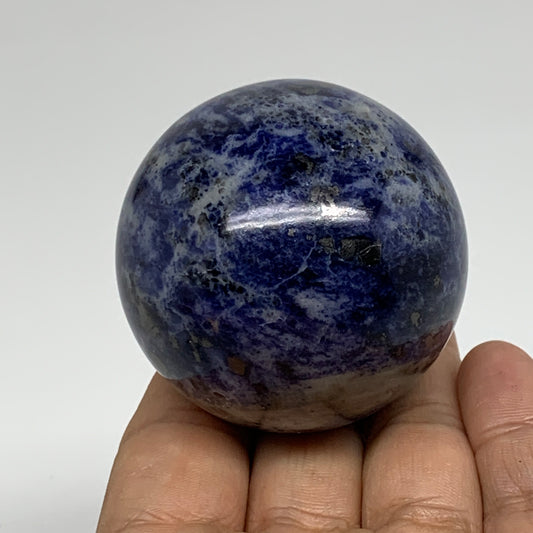 207.1g, 2.1"(53mm), Natural Sodalite Sphere Crystal Gemstone Ball @Brazil,B34440