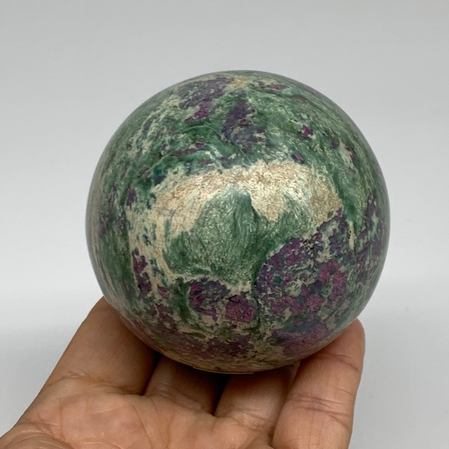 1.1 lbs, 2.7"(70mm), Zoisite with Ruby Sphere Sphere Ball Crystal, B25214