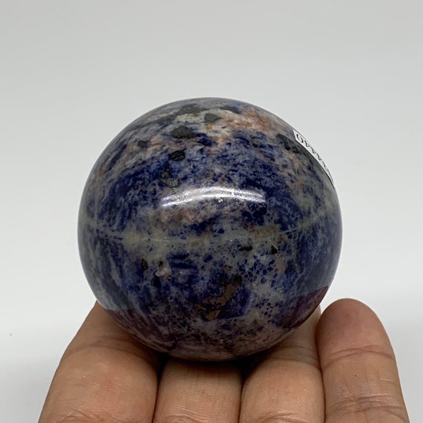 207.1g, 2.1"(53mm), Natural Sodalite Sphere Crystal Gemstone Ball @Brazil,B34440