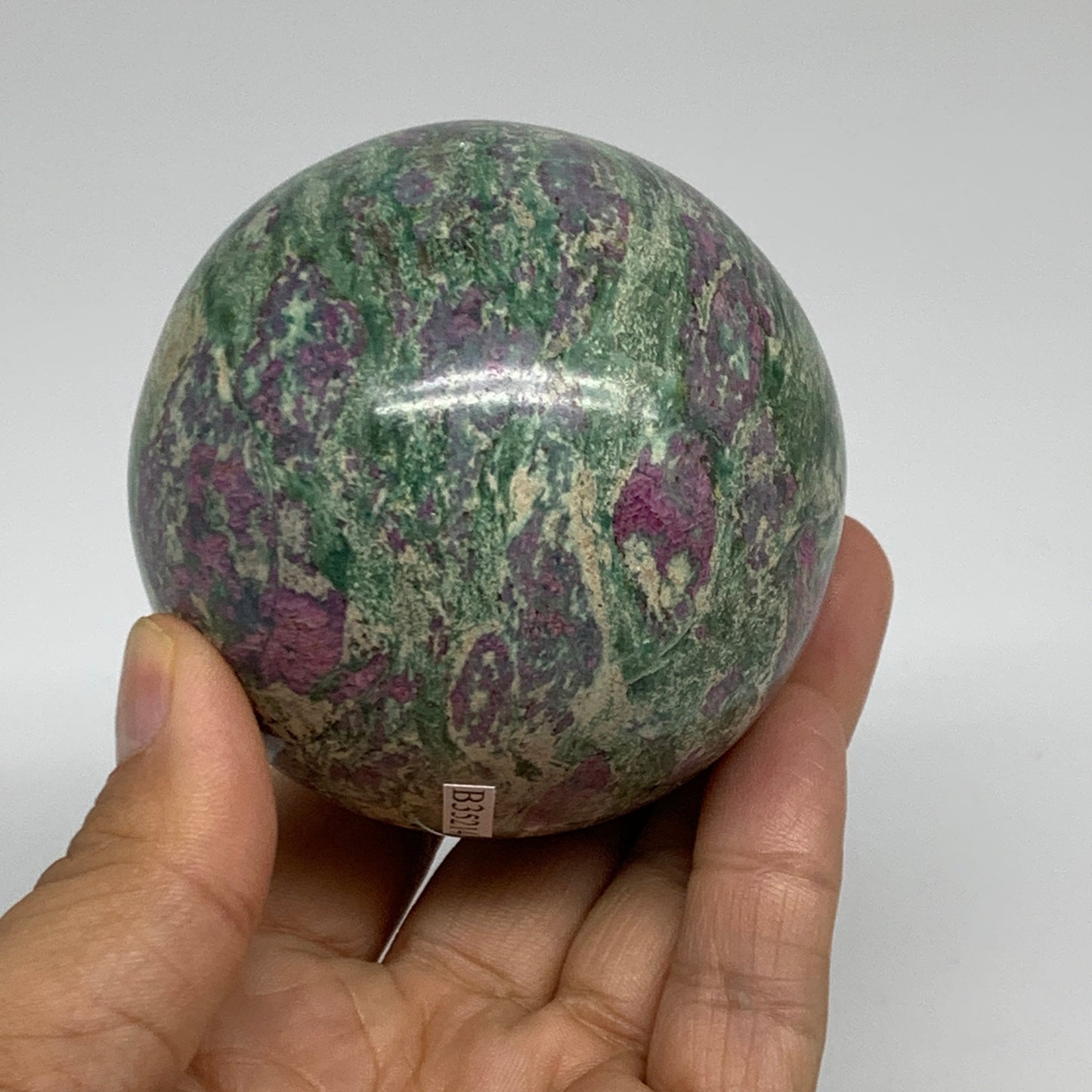 1.1 lbs, 2.7"(70mm), Zoisite with Ruby Sphere Sphere Ball Crystal, B25214