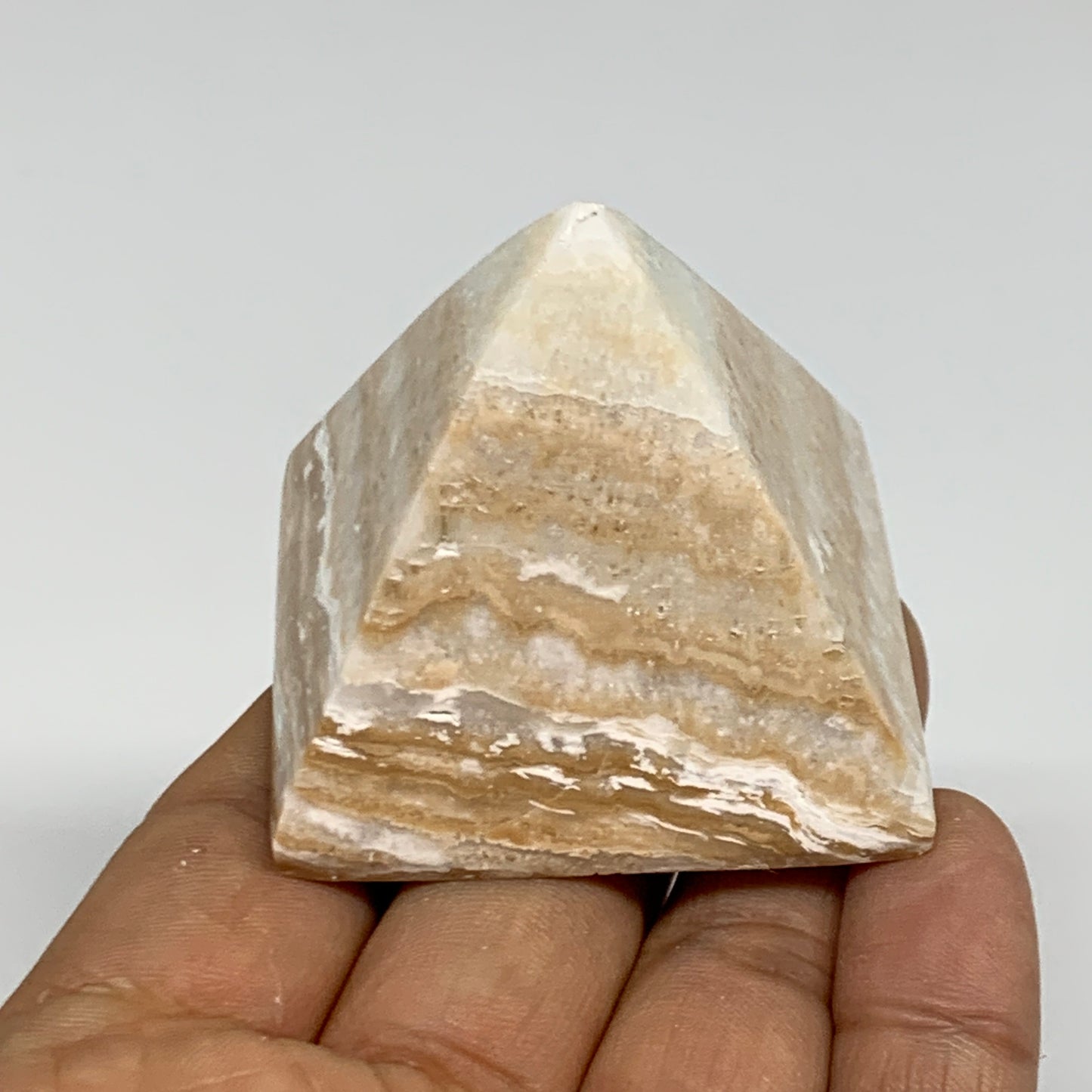116.9g, 1.7"x1.9"x1.9", Caribbean Calcite Pyramid Gemstone, Crystal, B31796