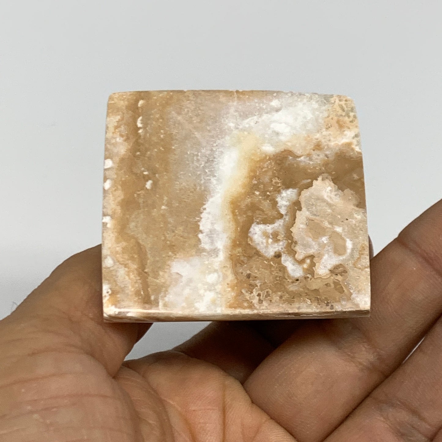 116.9g, 1.7"x1.9"x1.9", Caribbean Calcite Pyramid Gemstone, Crystal, B31796