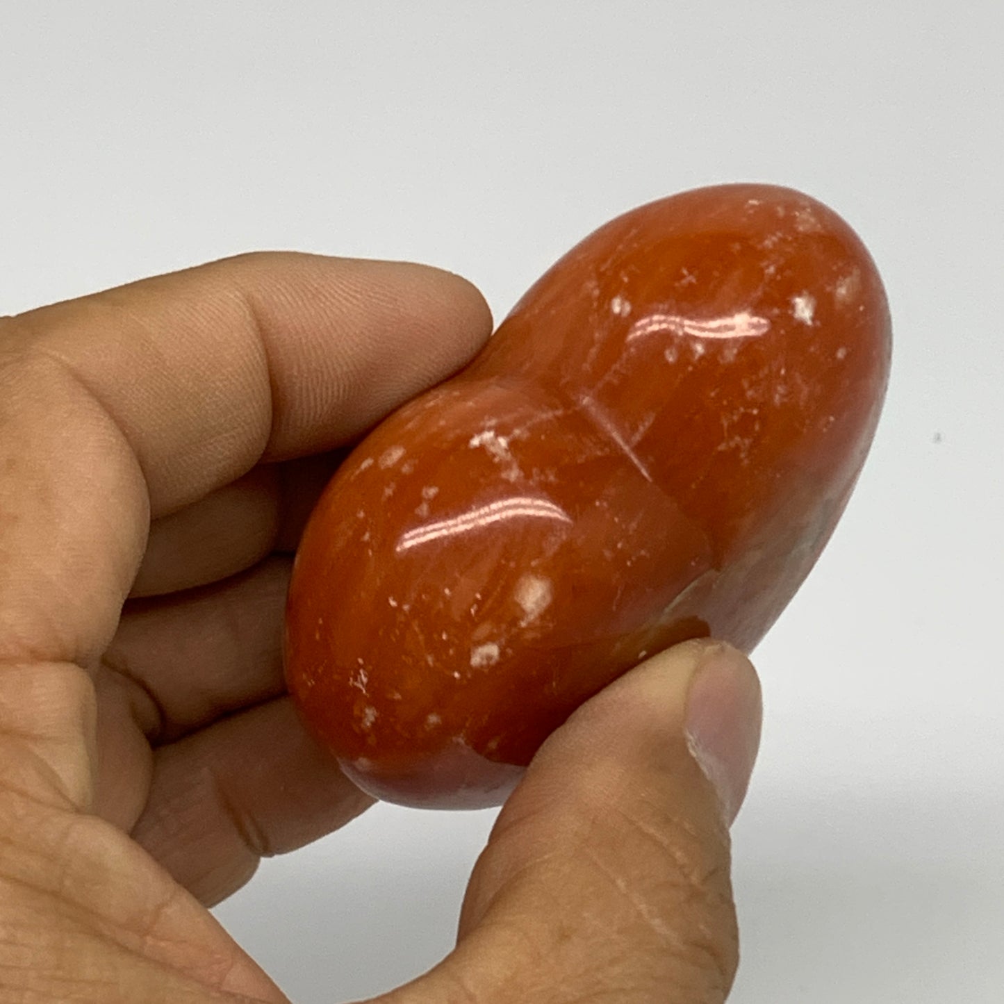 108.9g,2.1"x2.4"x1.1" Orange Calcite Heart Gemstones from Madagascar, B33800