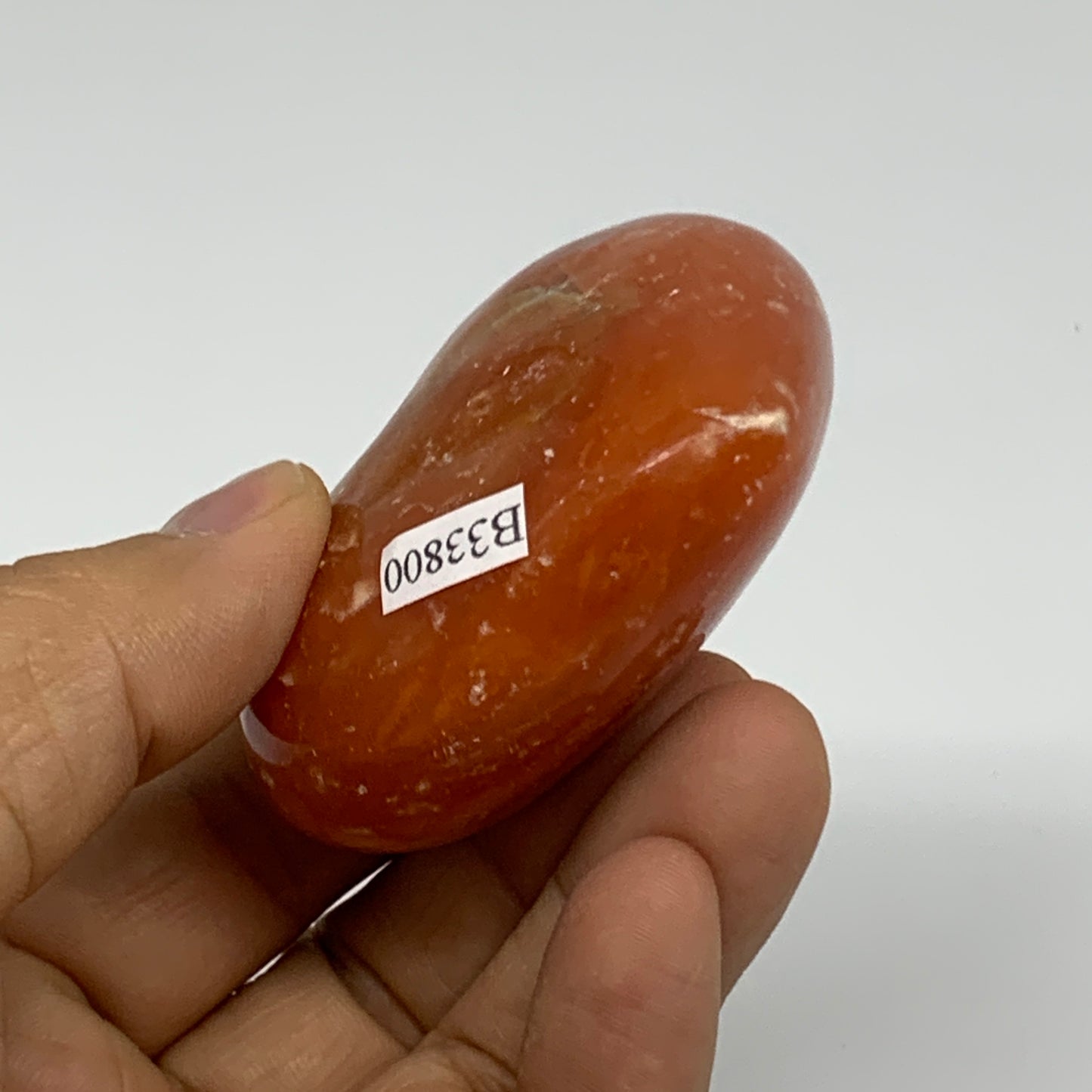 108.9g,2.1"x2.4"x1.1" Orange Calcite Heart Gemstones from Madagascar, B33800