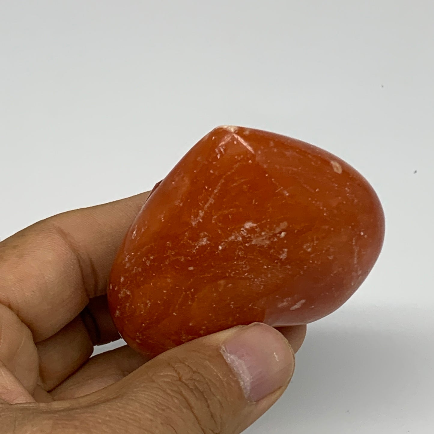 108.9g,2.1"x2.4"x1.1" Orange Calcite Heart Gemstones from Madagascar, B33800