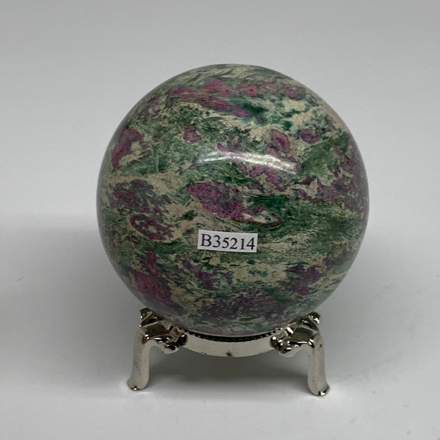 1.1 lbs, 2.7"(70mm), Zoisite with Ruby Sphere Sphere Ball Crystal, B25214