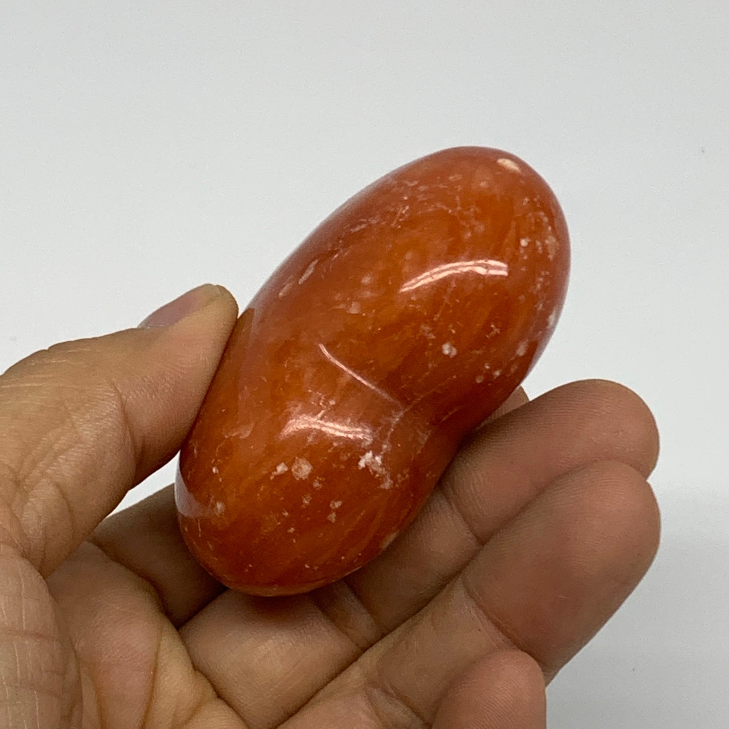 108.9g,2.1"x2.4"x1.1" Orange Calcite Heart Gemstones from Madagascar, B33800