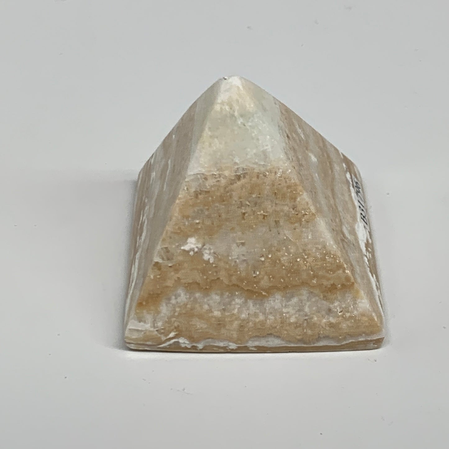 116.9g, 1.7"x1.9"x1.9", Caribbean Calcite Pyramid Gemstone, Crystal, B31796
