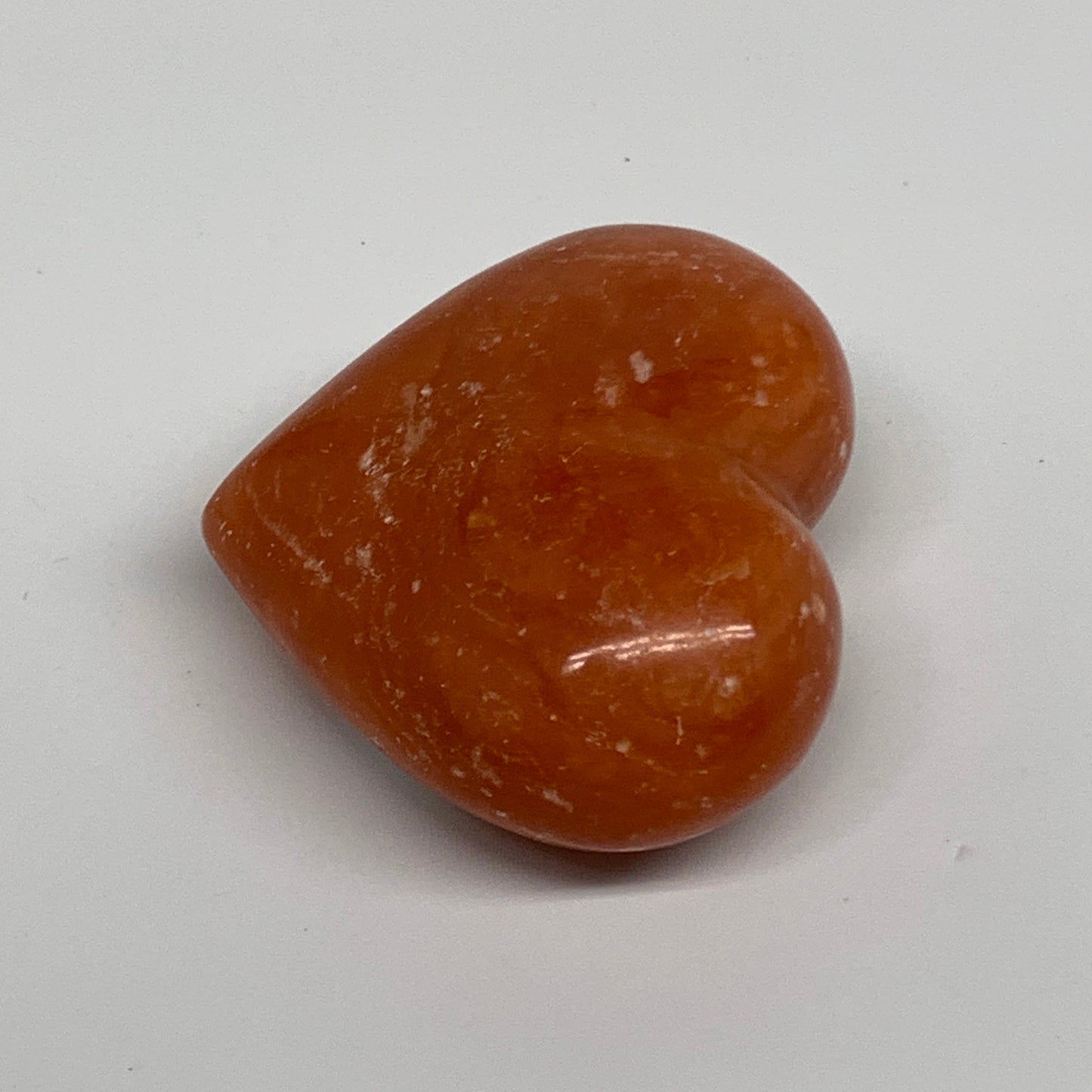 108.9g,2.1"x2.4"x1.1" Orange Calcite Heart Gemstones from Madagascar, B33800
