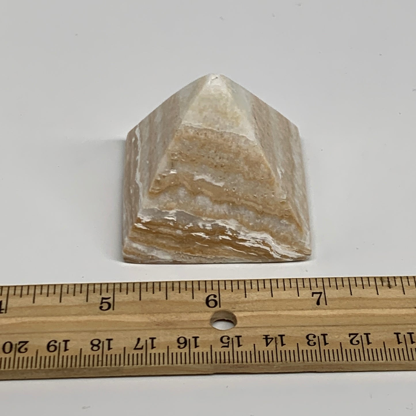 116.9g, 1.7"x1.9"x1.9", Caribbean Calcite Pyramid Gemstone, Crystal, B31796