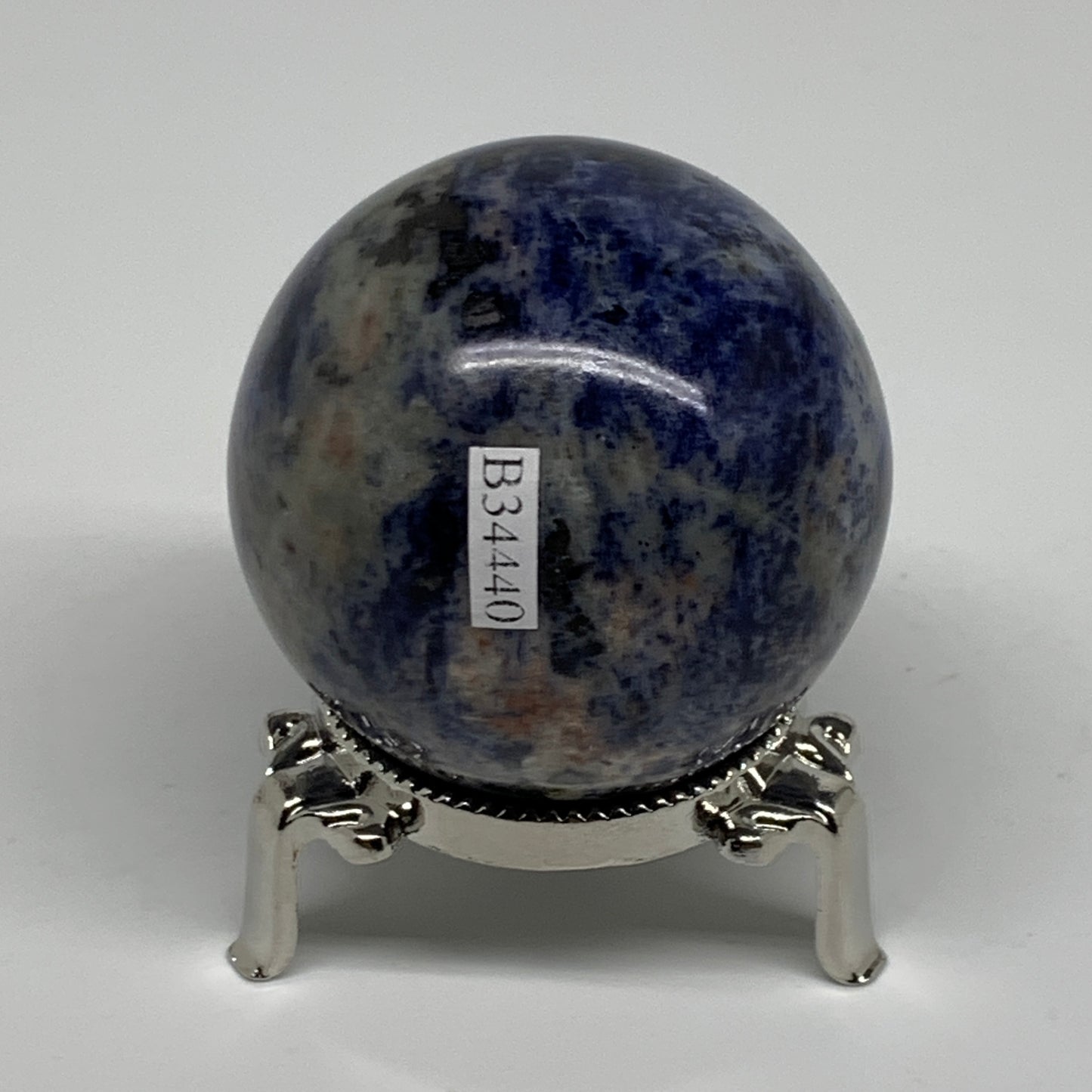 207.1g, 2.1"(53mm), Natural Sodalite Sphere Crystal Gemstone Ball @Brazil,B34440
