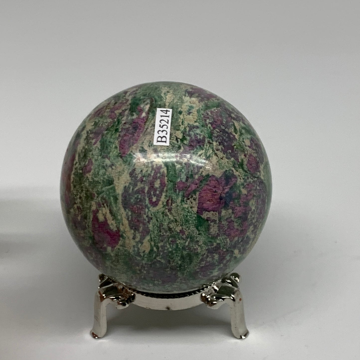 1.1 lbs, 2.7"(70mm), Zoisite with Ruby Sphere Sphere Ball Crystal, B25214