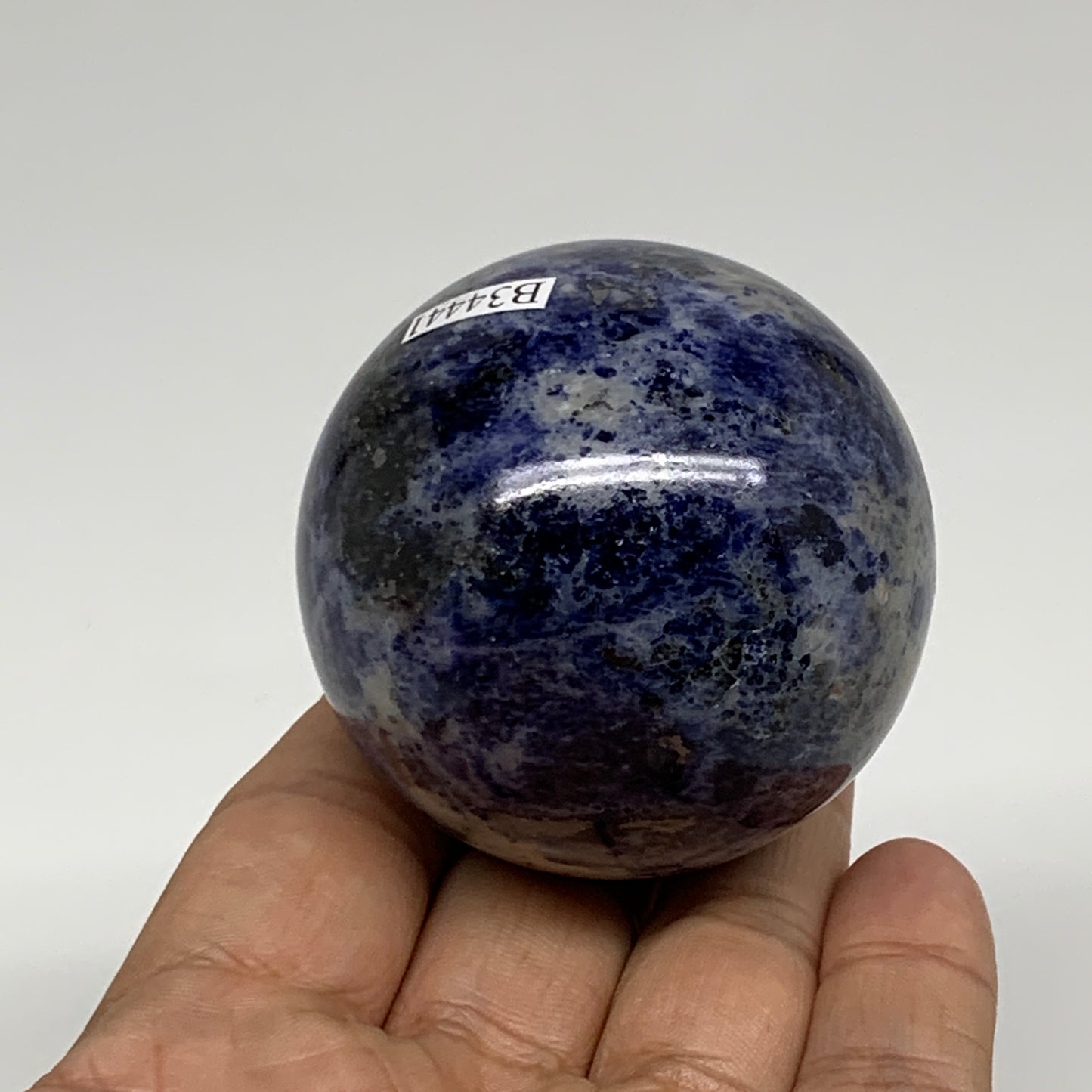 214.7g, 2.1"(53mm), Natural Sodalite Sphere Crystal Gemstone Ball @Brazil,B34441