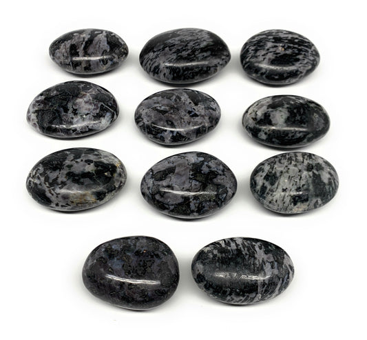 2.2 Lbs, 1.9"-2.6", 11pcs, Indigo Gabro Merlinite Palm-Stone Polished, B27243