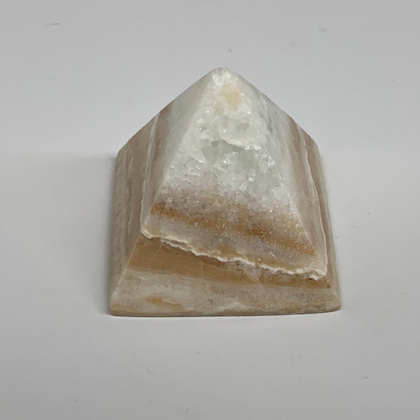120.6g, 1.7"x1.9"x1.9", Caribbean Calcite Pyramid Gemstone, Crystal, B31797
