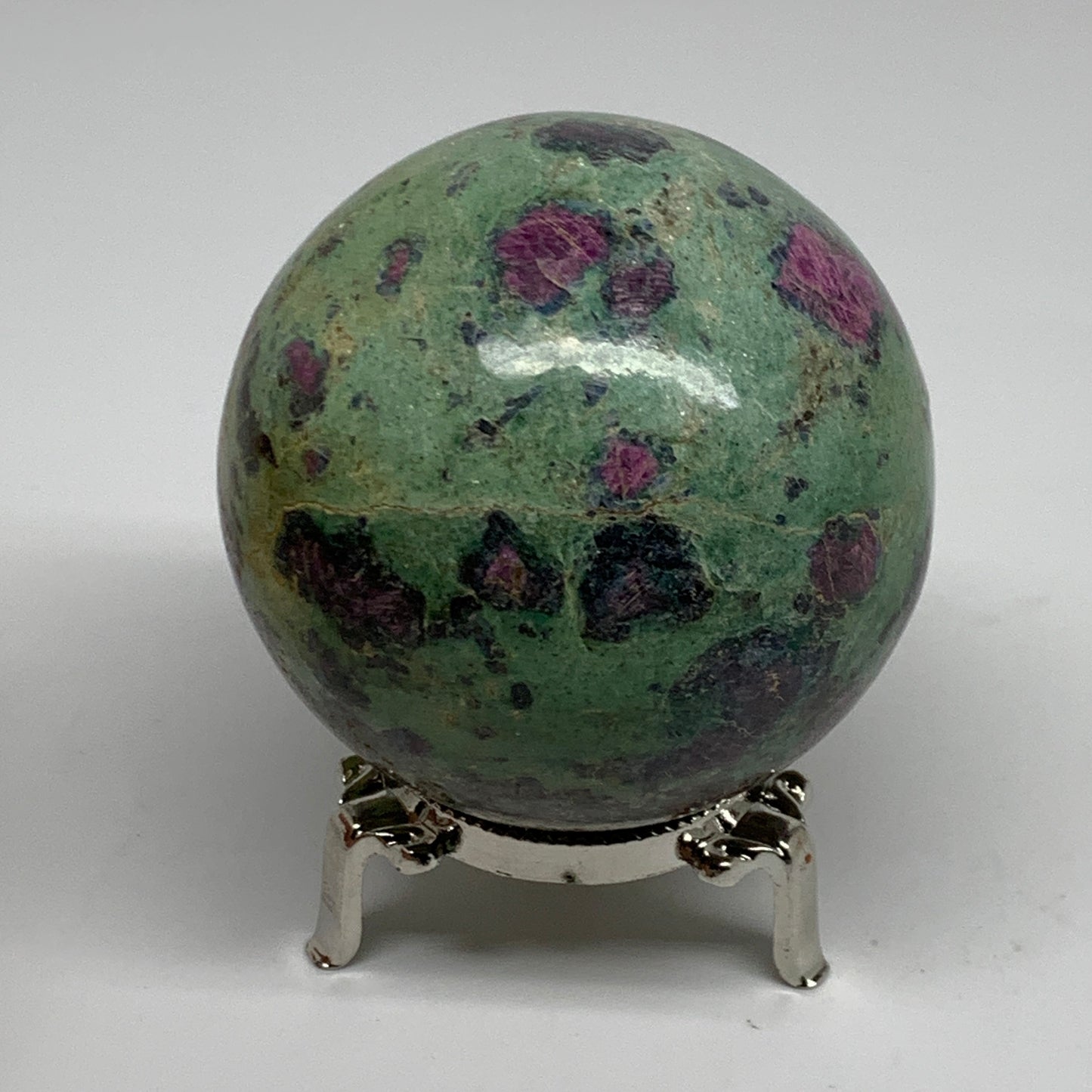 1.3 lbs, 2.8"(71mm), Zoisite with Ruby Sphere Sphere Ball Crystal, B25215