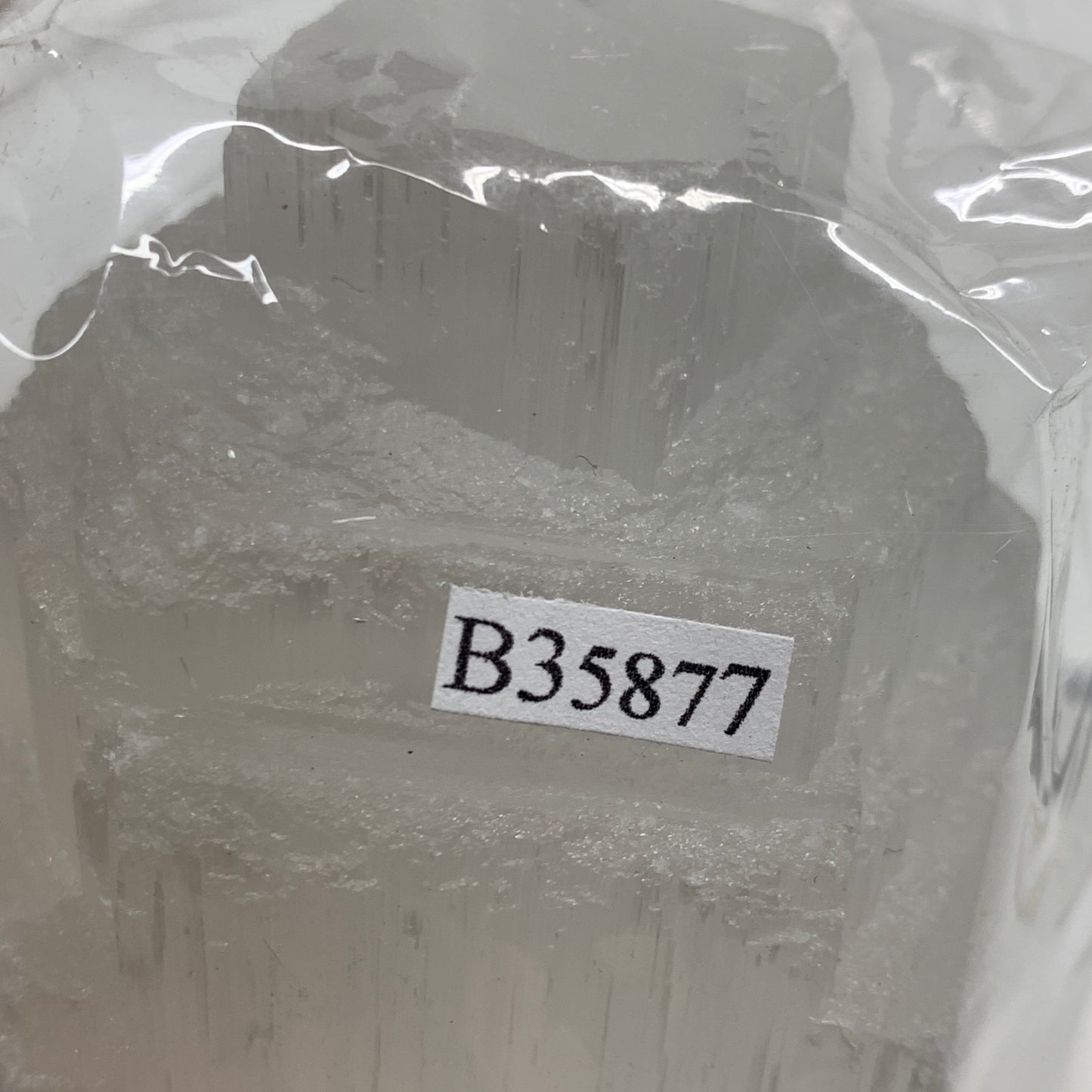 2.2 lbs, 6"x3.1", Raw Rough Selenite (Satin Spar) Lamp Tower, 6ft Chord, B35877