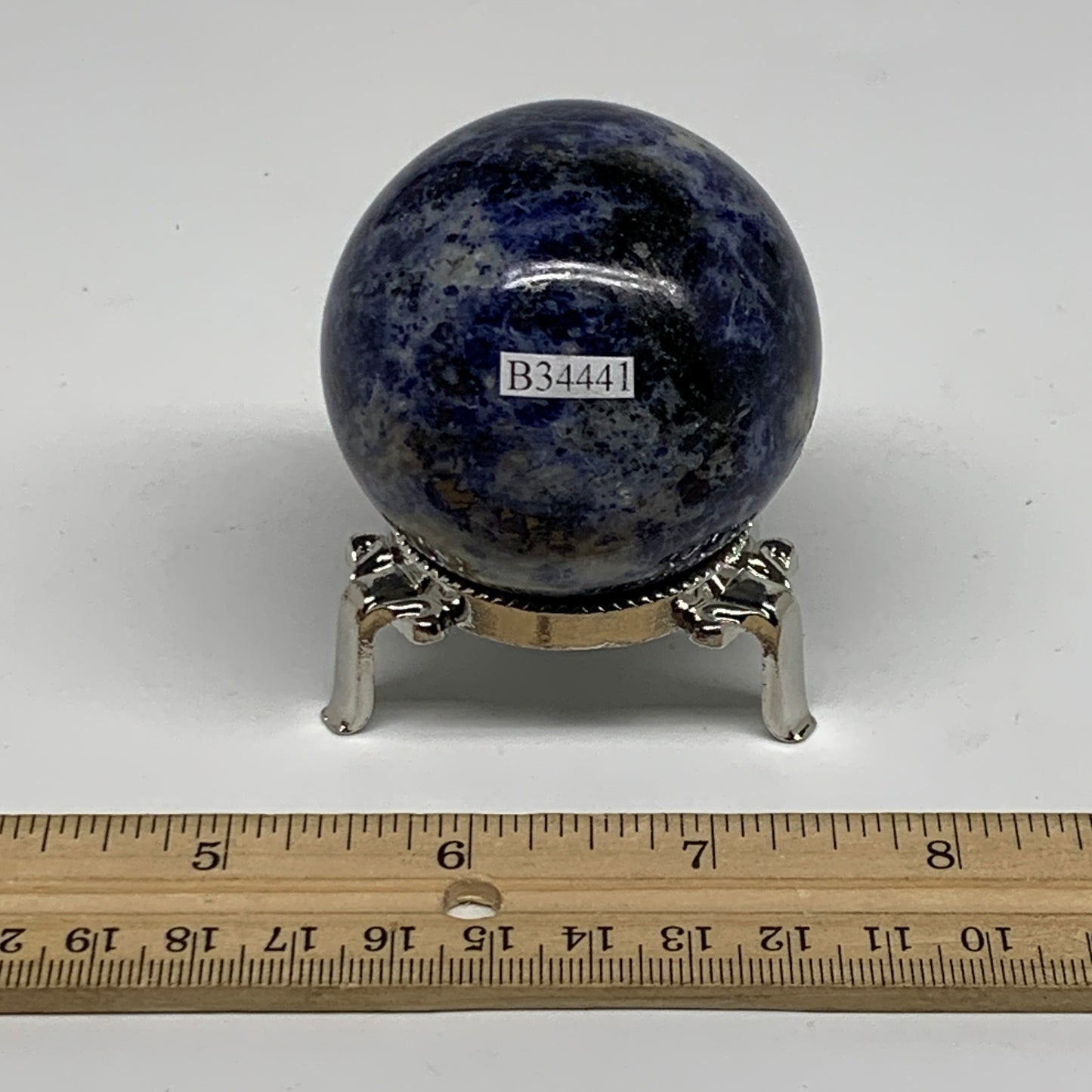 214.7g, 2.1"(53mm), Natural Sodalite Sphere Crystal Gemstone Ball @Brazil,B34441