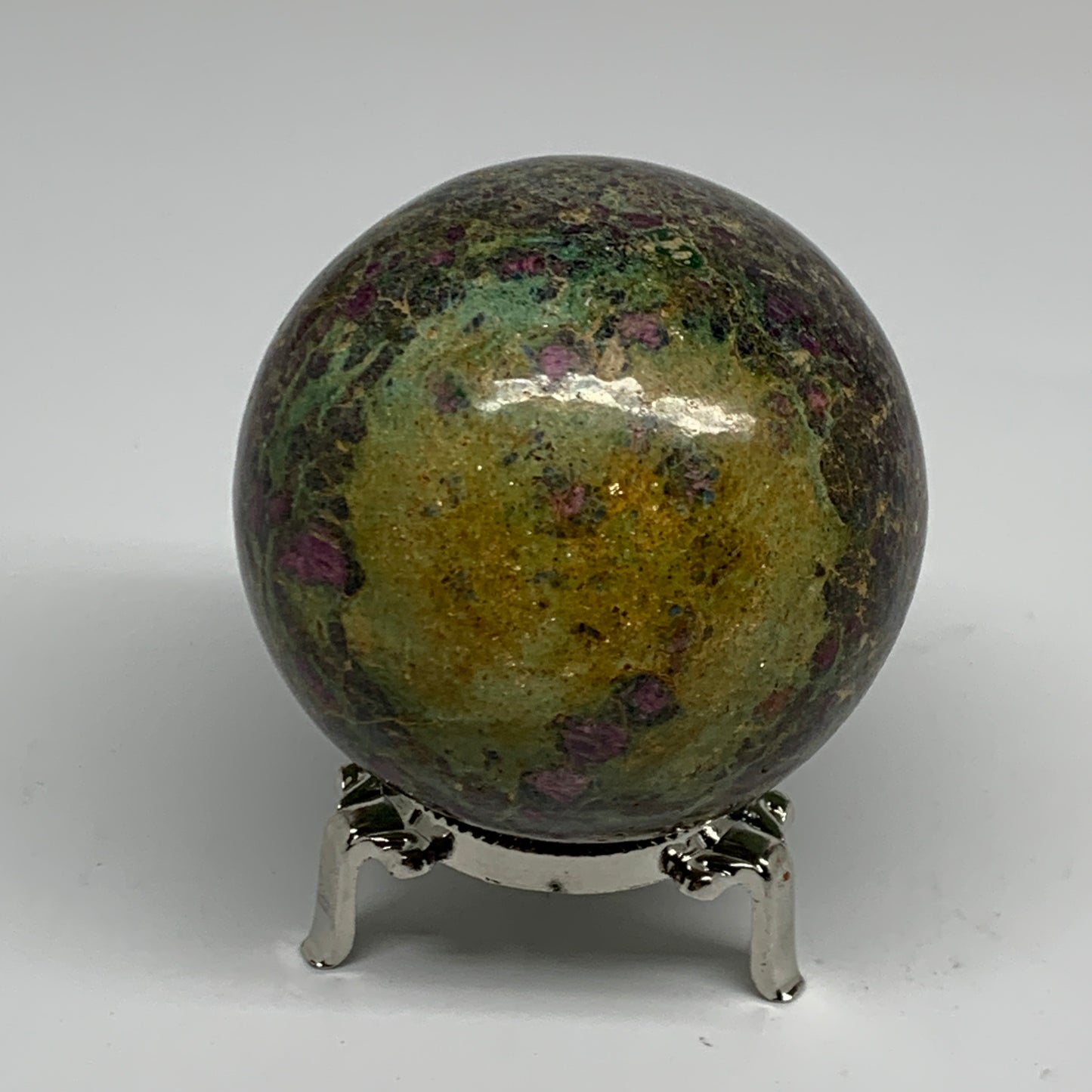 1.3 lbs, 2.8"(71mm), Zoisite with Ruby Sphere Sphere Ball Crystal, B25215