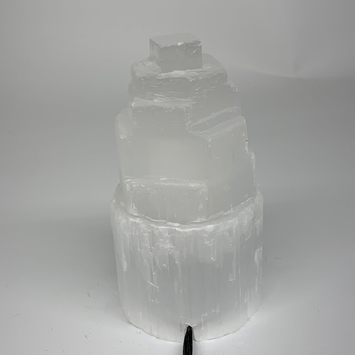 2.2 lbs, 6"x3.2", Raw Rough Selenite (Satin Spar) Lamp Tower, 6ft Chord, B35878