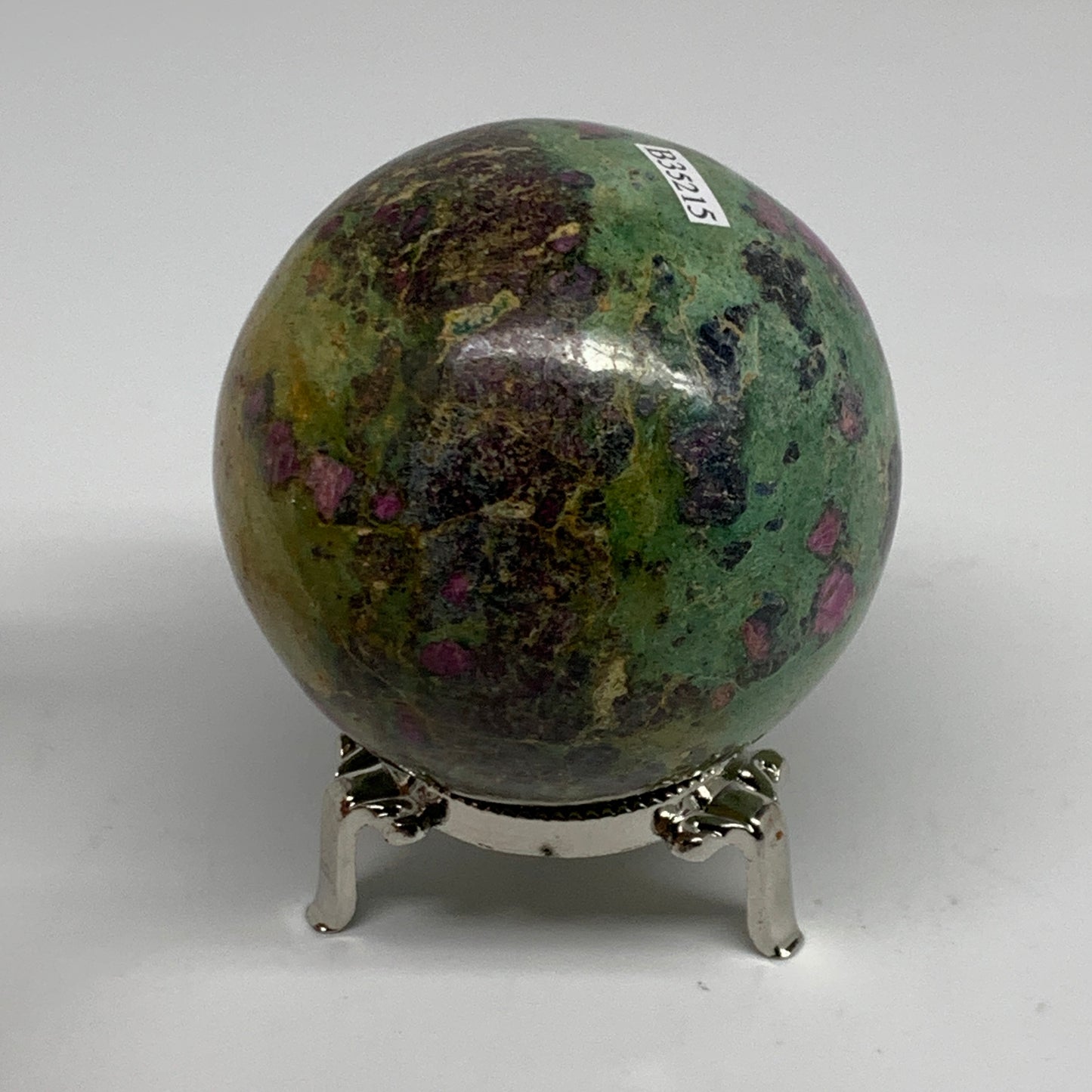 1.3 lbs, 2.8"(71mm), Zoisite with Ruby Sphere Sphere Ball Crystal, B25215