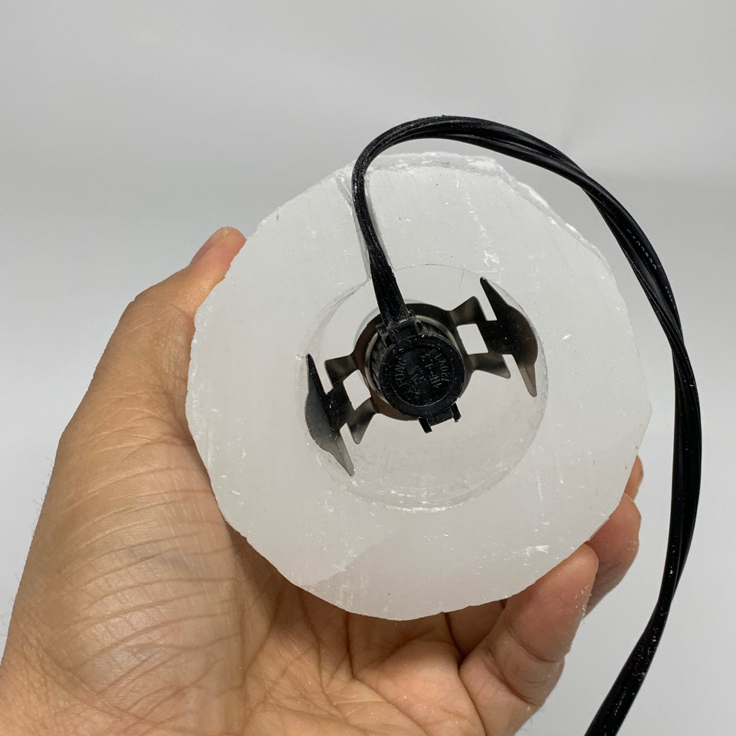 2.2 lbs, 6"x3.2", Raw Rough Selenite (Satin Spar) Lamp Tower, 6ft Chord, B35878