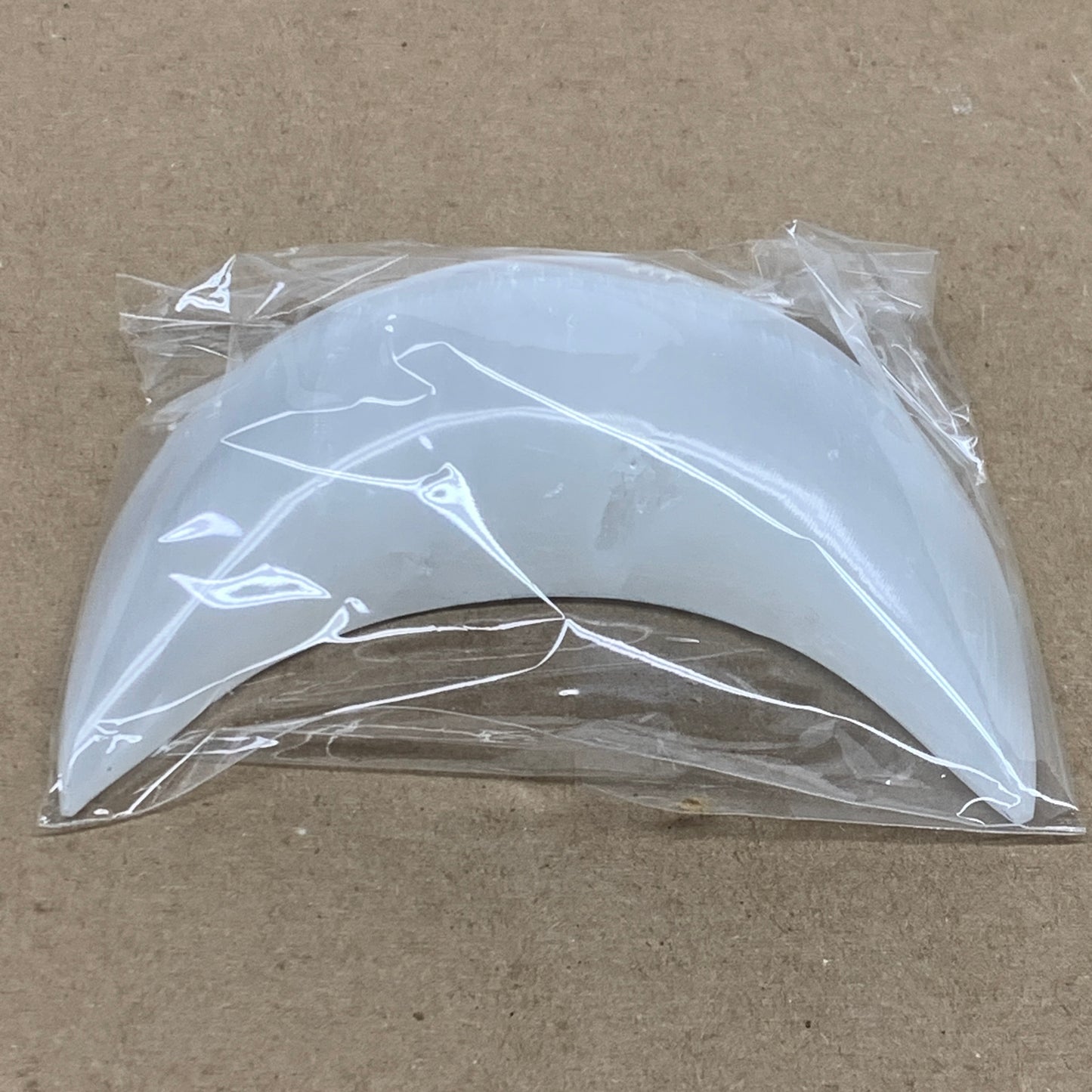 209g, 4.5"x2.2"x0.9", Selenite Crescent Moon Crystal (Satin Spar), B36523