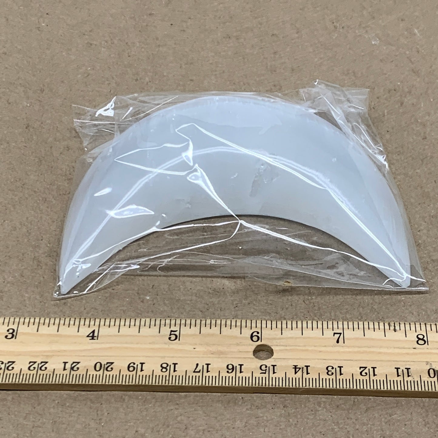 209g, 4.5"x2.2"x0.9", Selenite Crescent Moon Crystal (Satin Spar), B36523