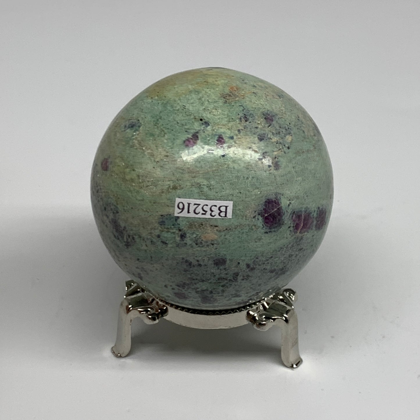 0.98 lbs, 2.6"(65mm), Zoisite with Ruby Sphere Sphere Ball Crystal, B25216