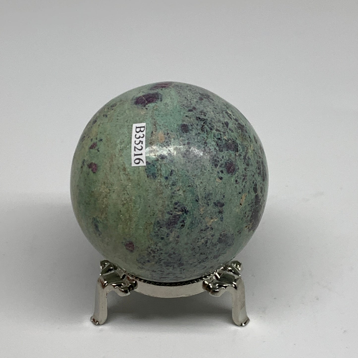 0.98 lbs, 2.6"(65mm), Zoisite with Ruby Sphere Sphere Ball Crystal, B25216