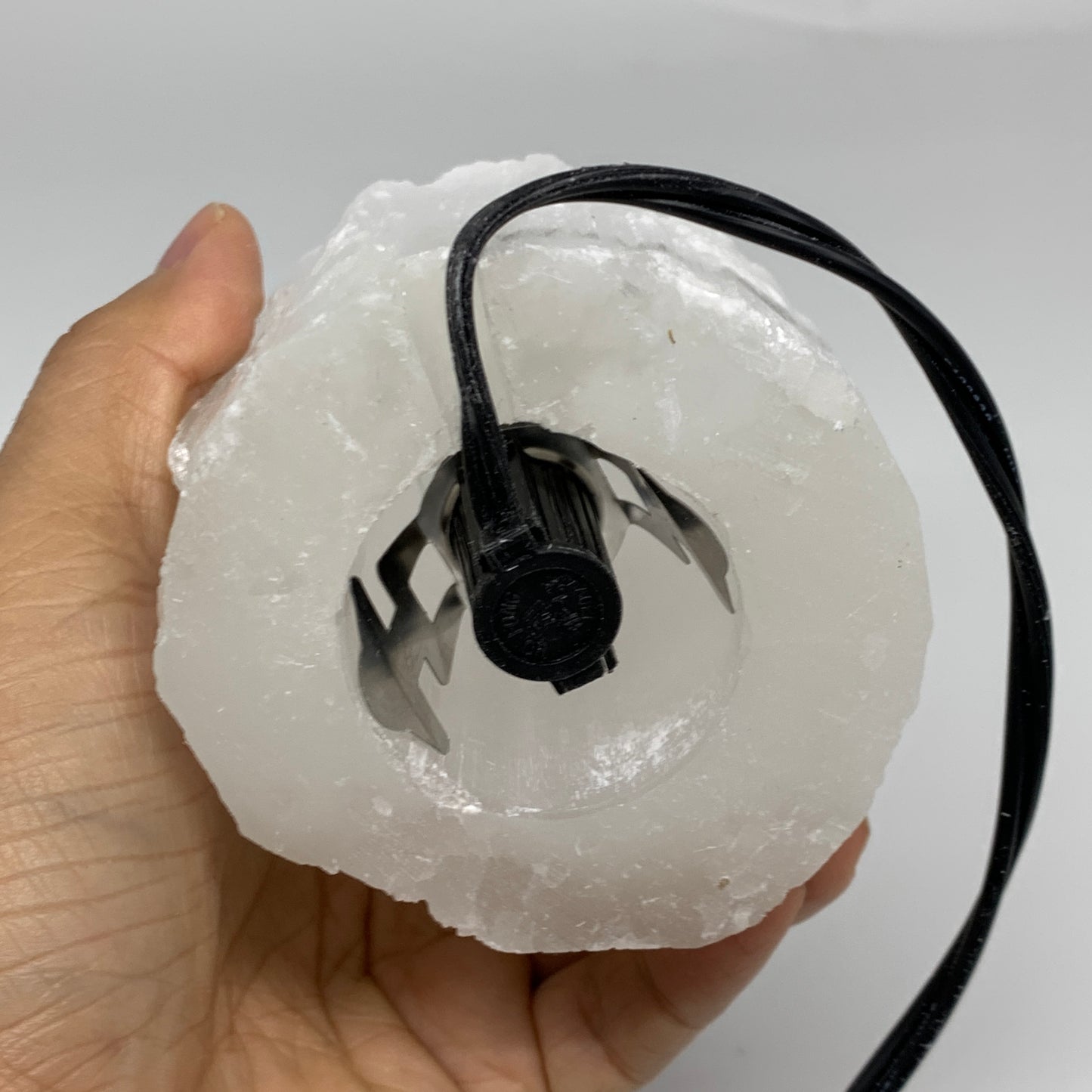 2 lbs, 6"x3", Raw Rough Selenite (Satin Spar) Lamp Tower, 6ft Chord, B35879