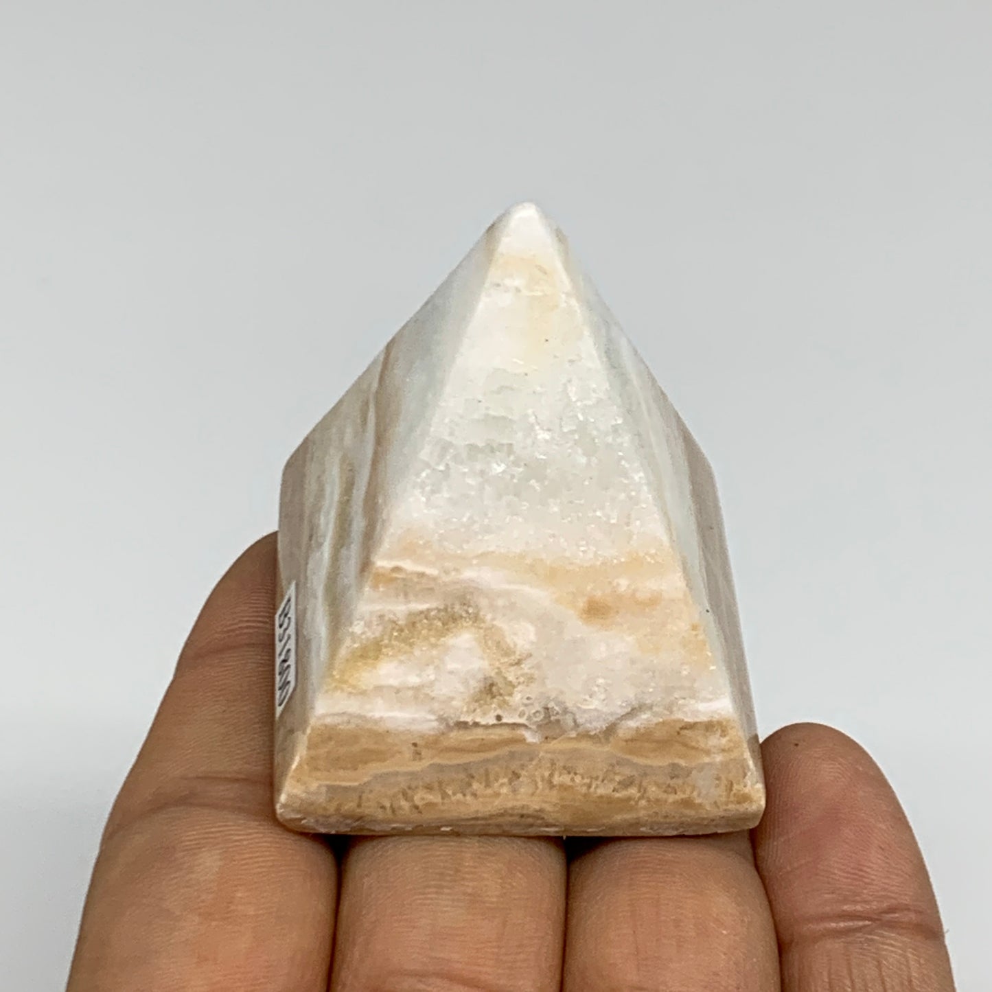 94.6g, 1.9"x1.7"x1.6", Caribbean Calcite Pyramid Gemstone, Crystal, B31800