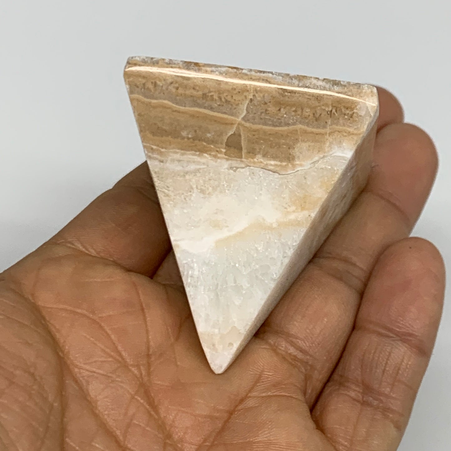 94.6g, 1.9"x1.7"x1.6", Caribbean Calcite Pyramid Gemstone, Crystal, B31800