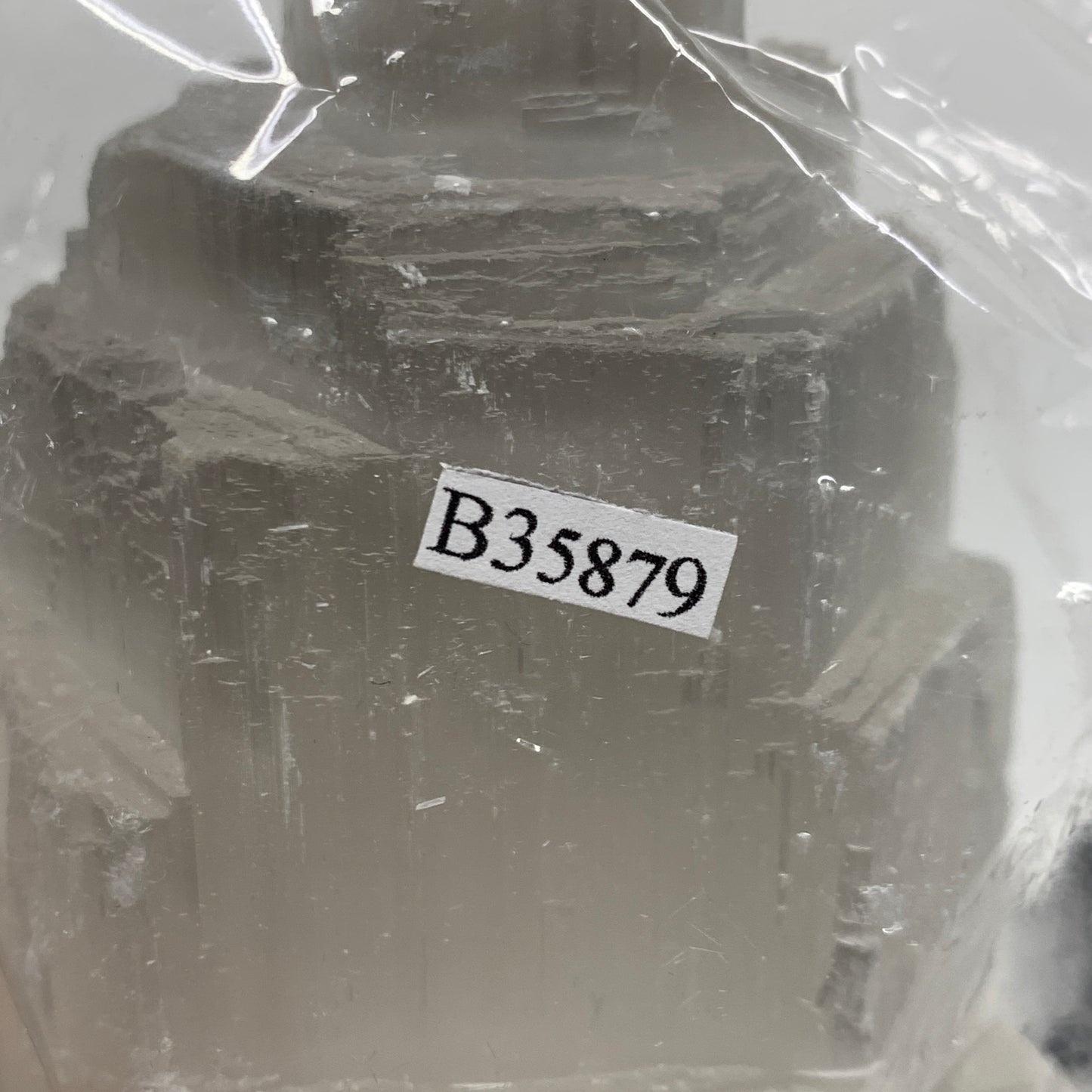 2 lbs, 6"x3", Raw Rough Selenite (Satin Spar) Lamp Tower, 6ft Chord, B35879