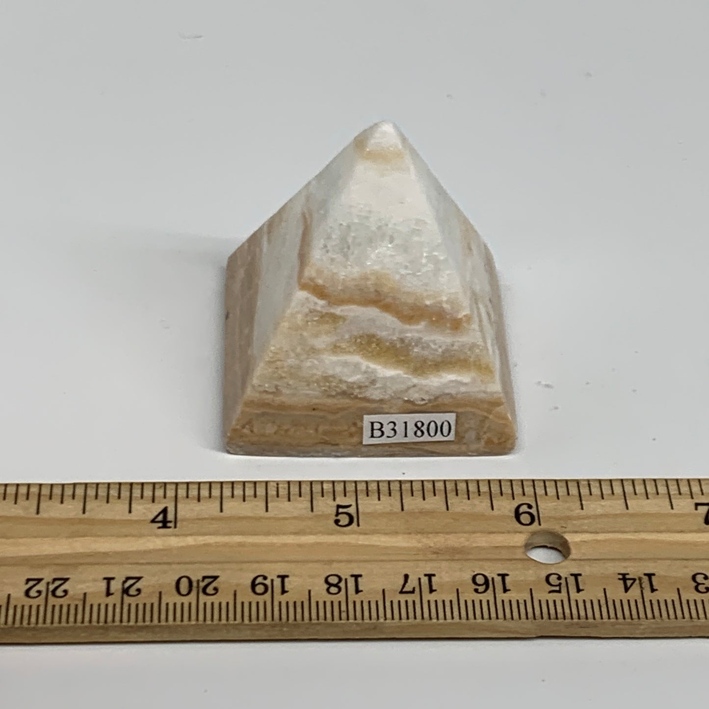 94.6g, 1.9"x1.7"x1.6", Caribbean Calcite Pyramid Gemstone, Crystal, B31800